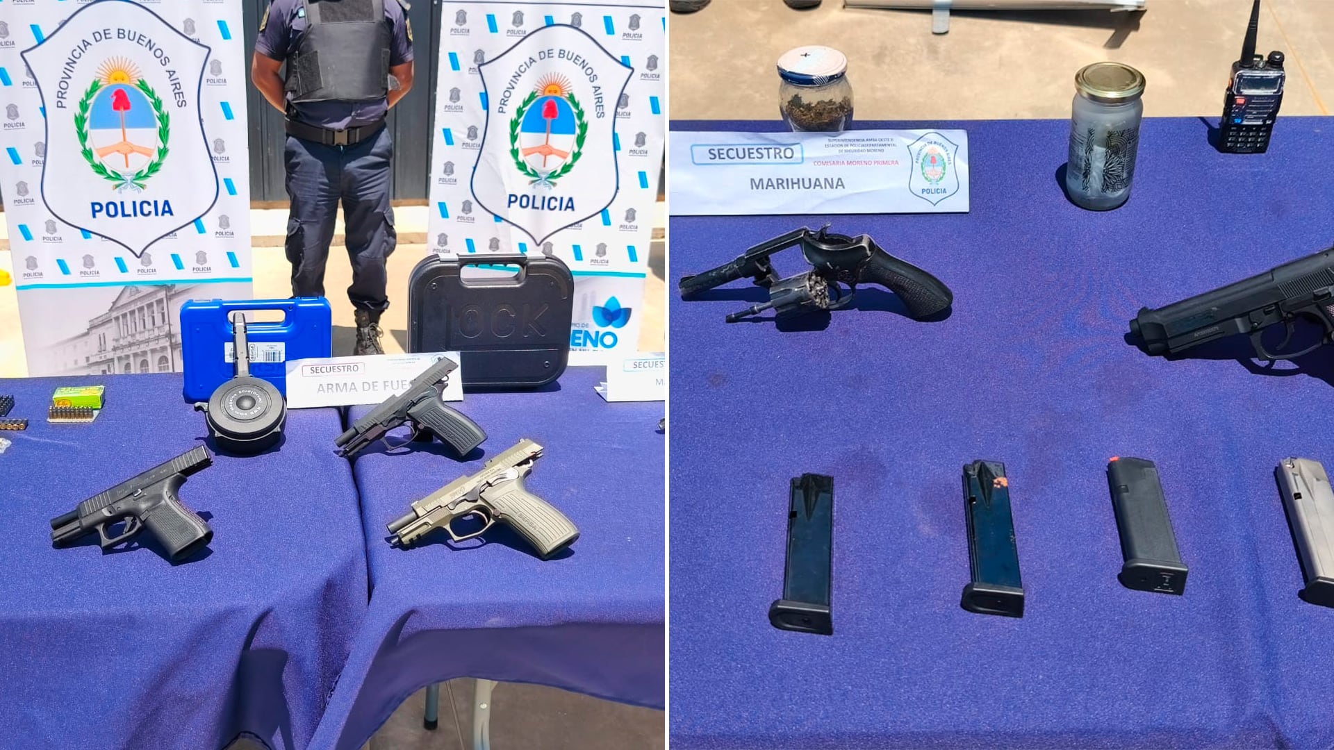 Las armas secuestradas en los operativos