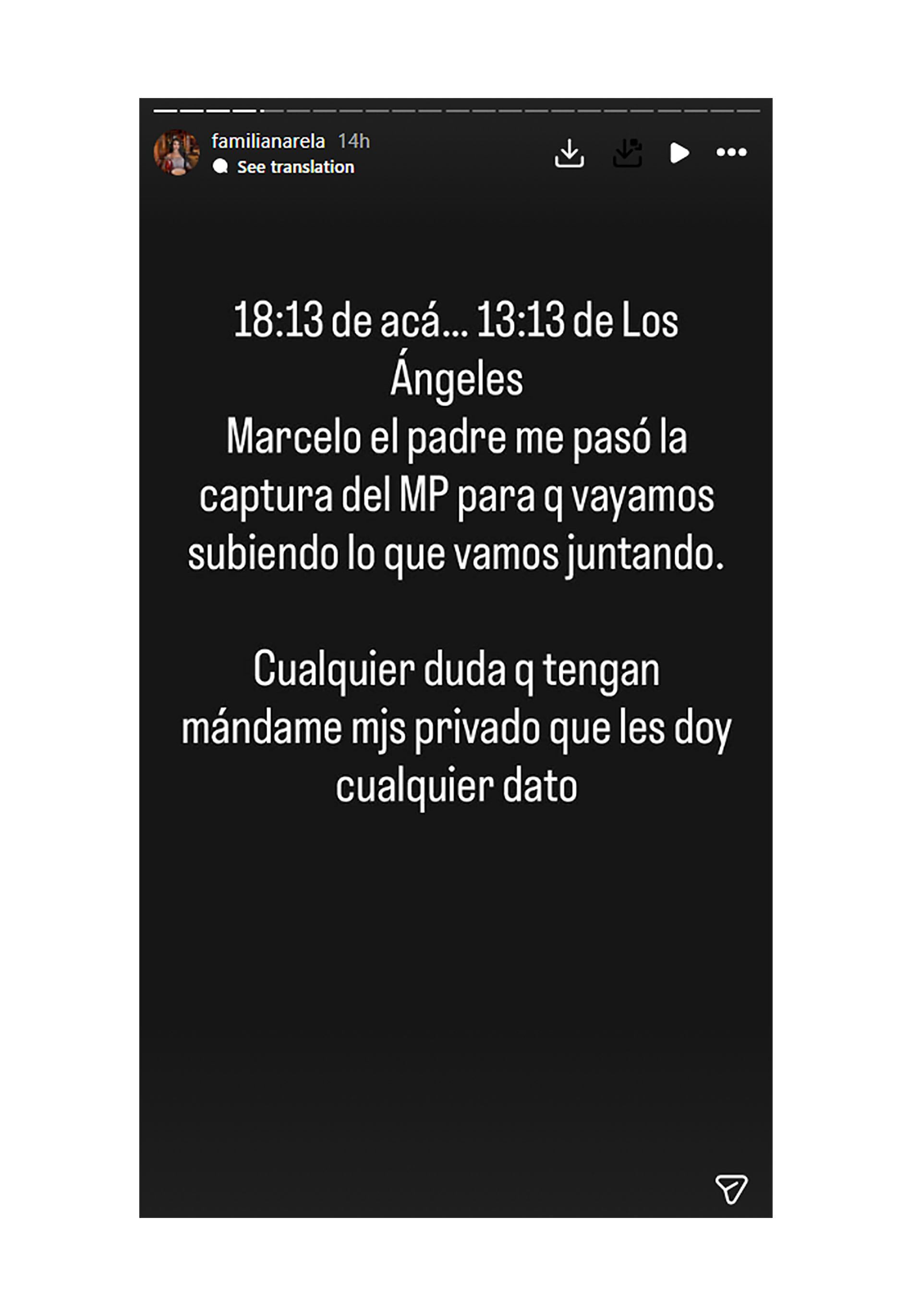 Marcelo Barreto informa el dinero que se va juntando en la cuenta familiar para poder afrontar los gastos para la repatriación del cuerpo de Narela