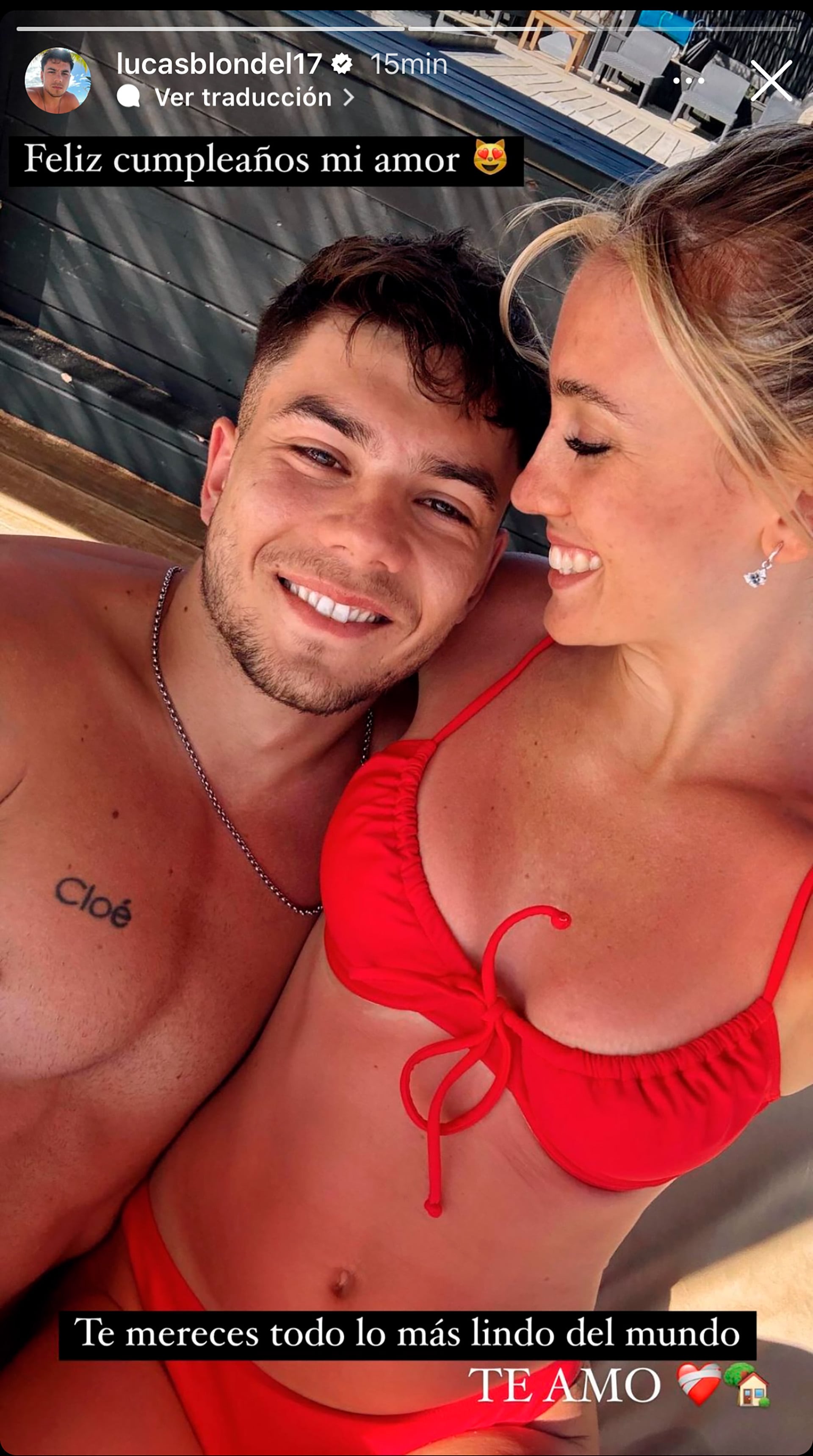 El posteo de Lucas Blondel para confirmar su noviazgo con Morena Beltrán