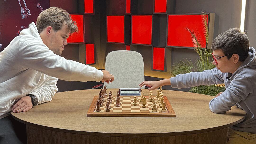 Carlsen invitó a Faustino al certamen celebrado en Oslo (Crédito: @TakeTakeTakeApp)