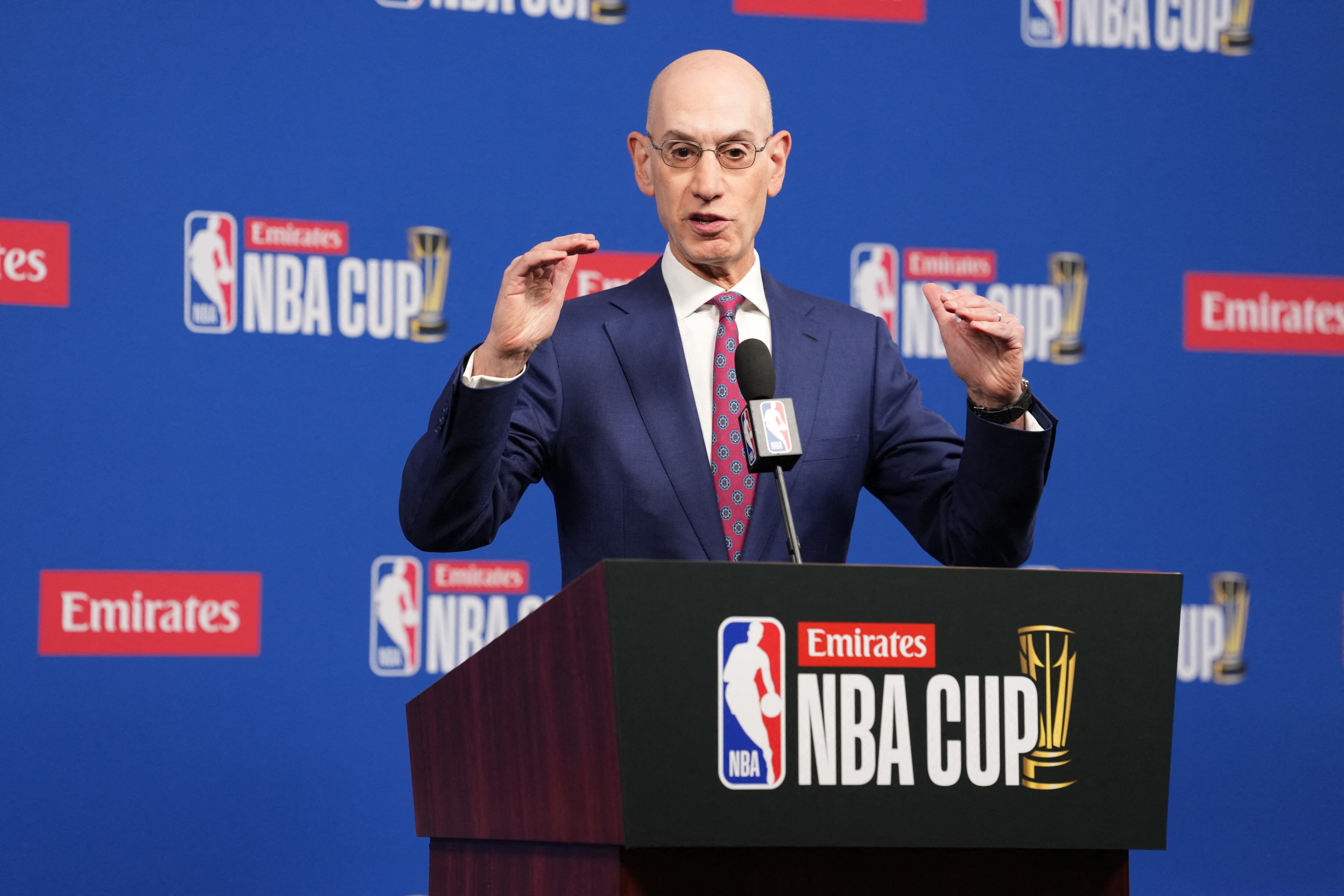 Adam Silver confirma que la propuesta impulsará la innovación y la tradición en el basket europeo, con equipos consagrados y nuevas franquicias (Mandatory Credit: Kirby Lee-Imagn Images)
