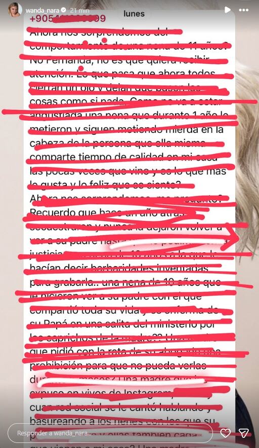 Uno de los mensajes privados que compartió la conductora, donde se encargo de borrar todo el contenido 