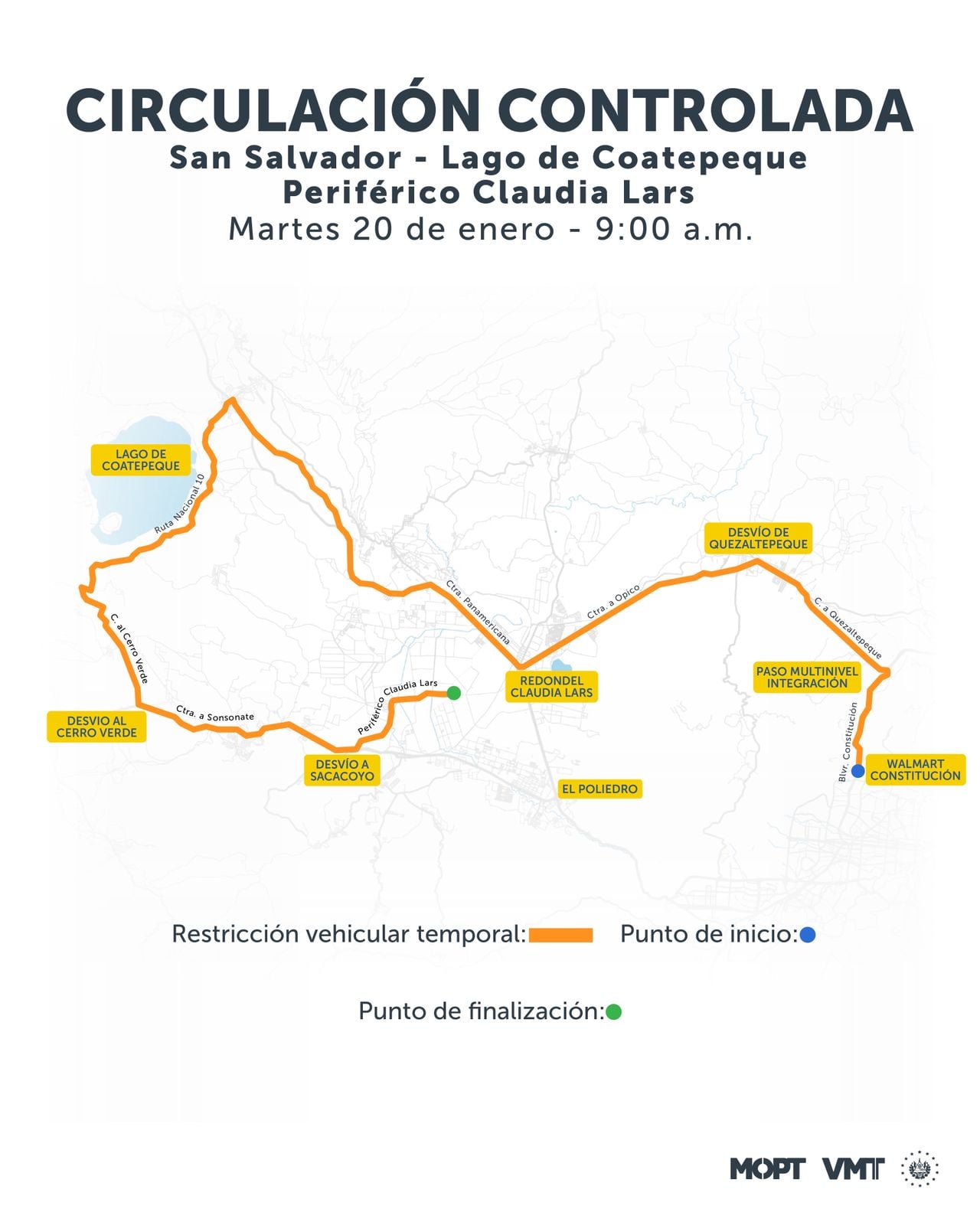 El Viceministerio de Transporte (VMT) informó en sus redes sobre el dispositivo de circulación controlada en los puntos contemplados dentro de la Etapa 3. /Viceministerio de Transporte