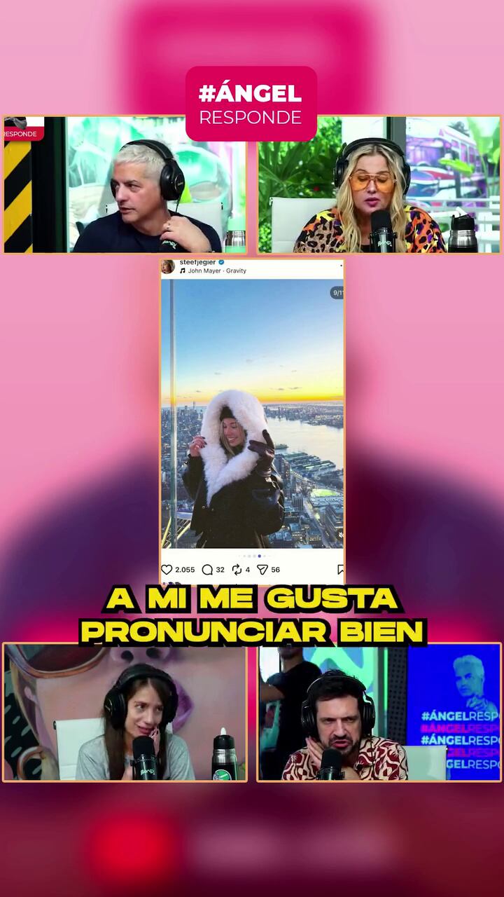 La azafata de Guido Kaczka con la misma vista desde un rascacielos en Nueva York