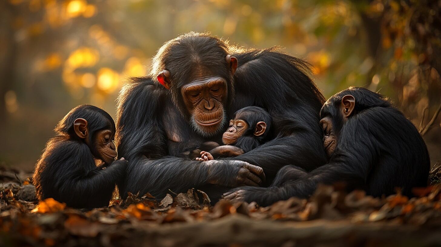 El análisis de 119 chimpancés salvajes en Uganda reveló que los comportamientos peligrosos disminuyen con la edad y la autonomía motriz (Imagen Ilustrativa Infobae)