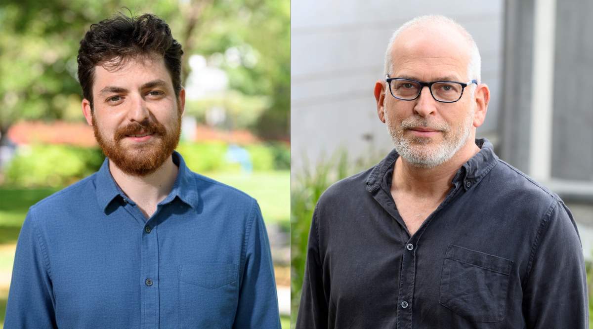 (de izq. a der.) Ben Shenhar y el profesor Uri Alon, del Instituto Weizmann de Ciencias de Israel