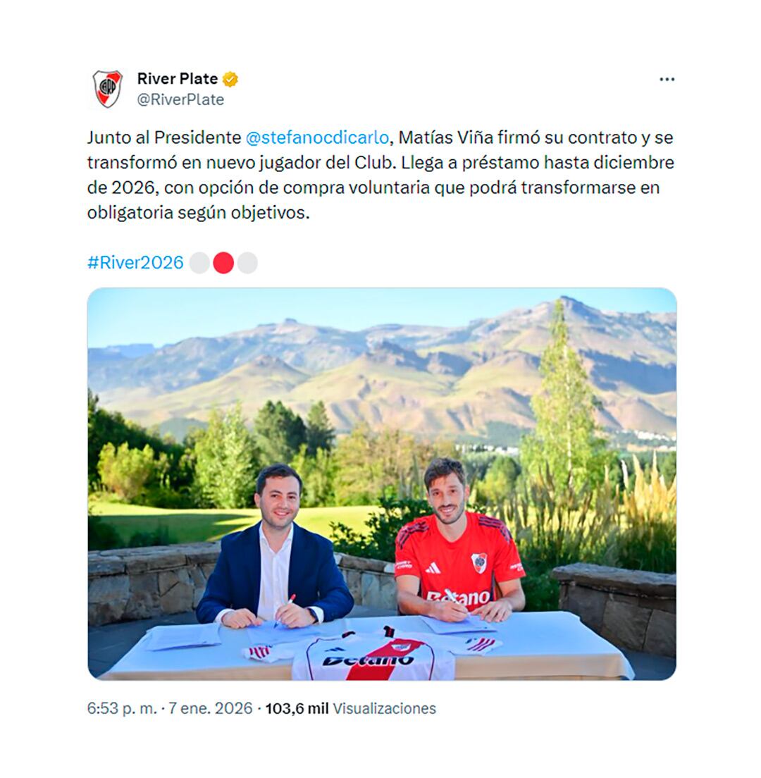 El mensaje institucional de River Plate