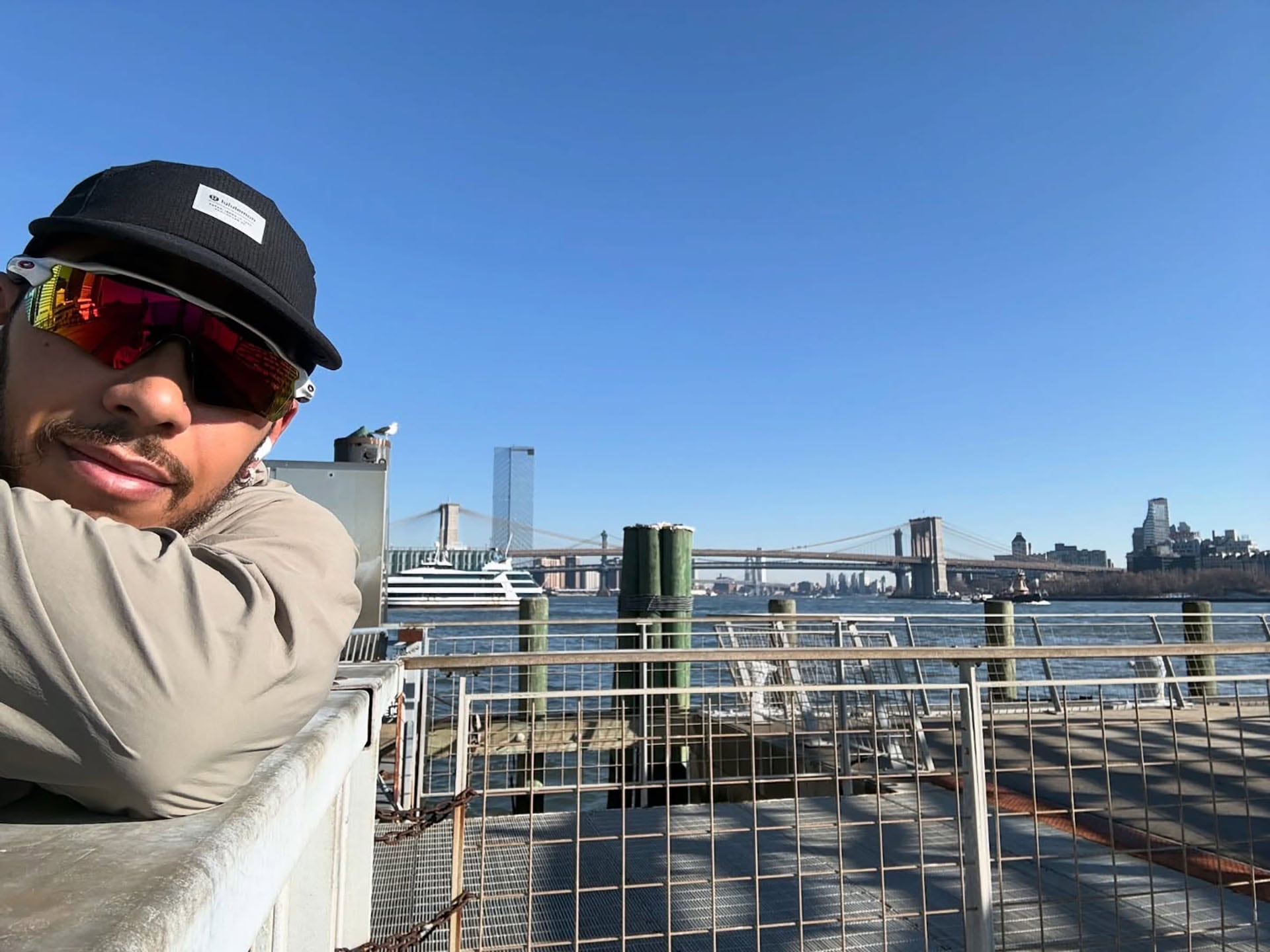 Lewis Hamilton paseó por Nueva York (Instagram)