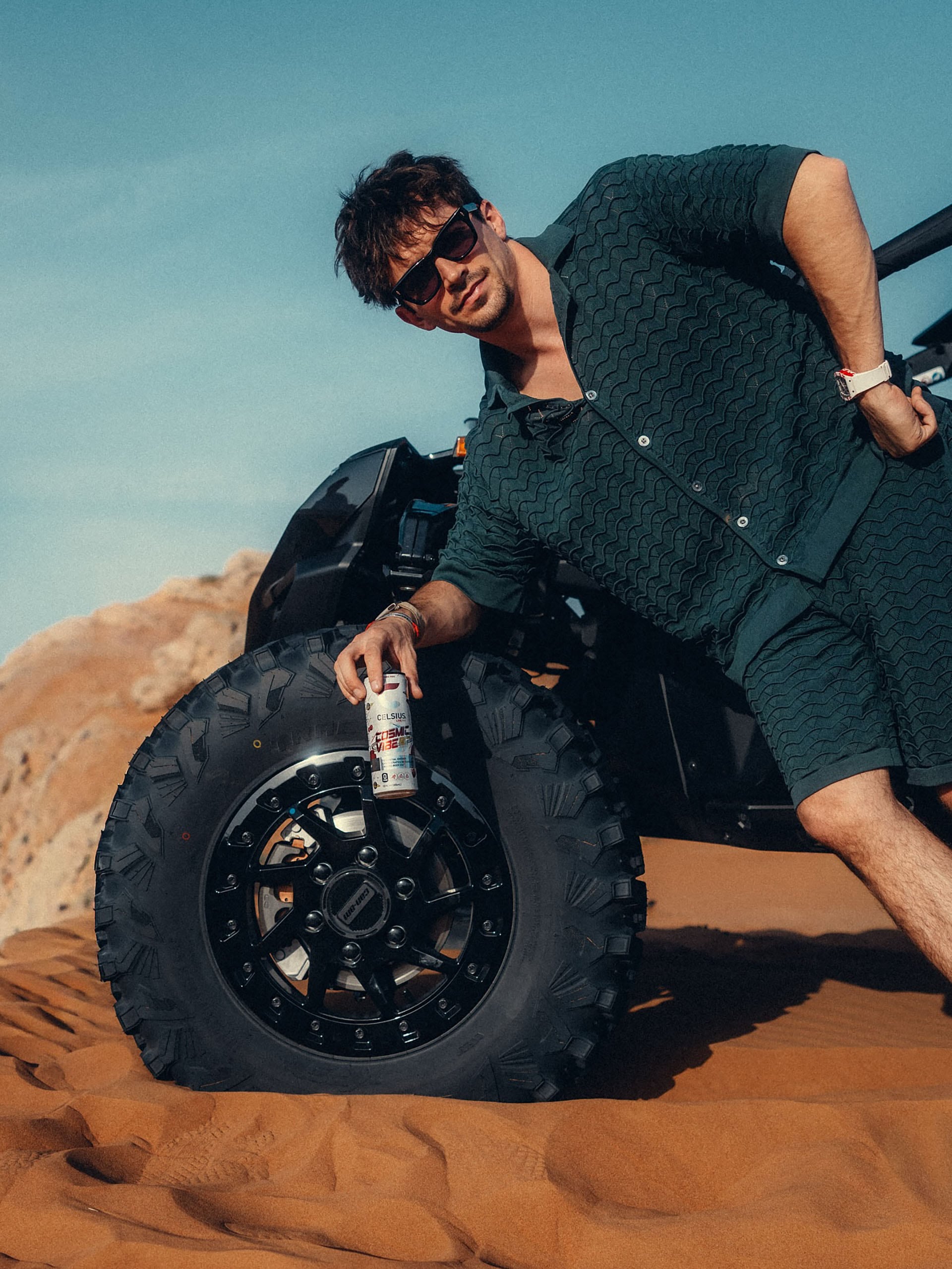 Leclerc aprovechó sus vacaciones en Dubai 