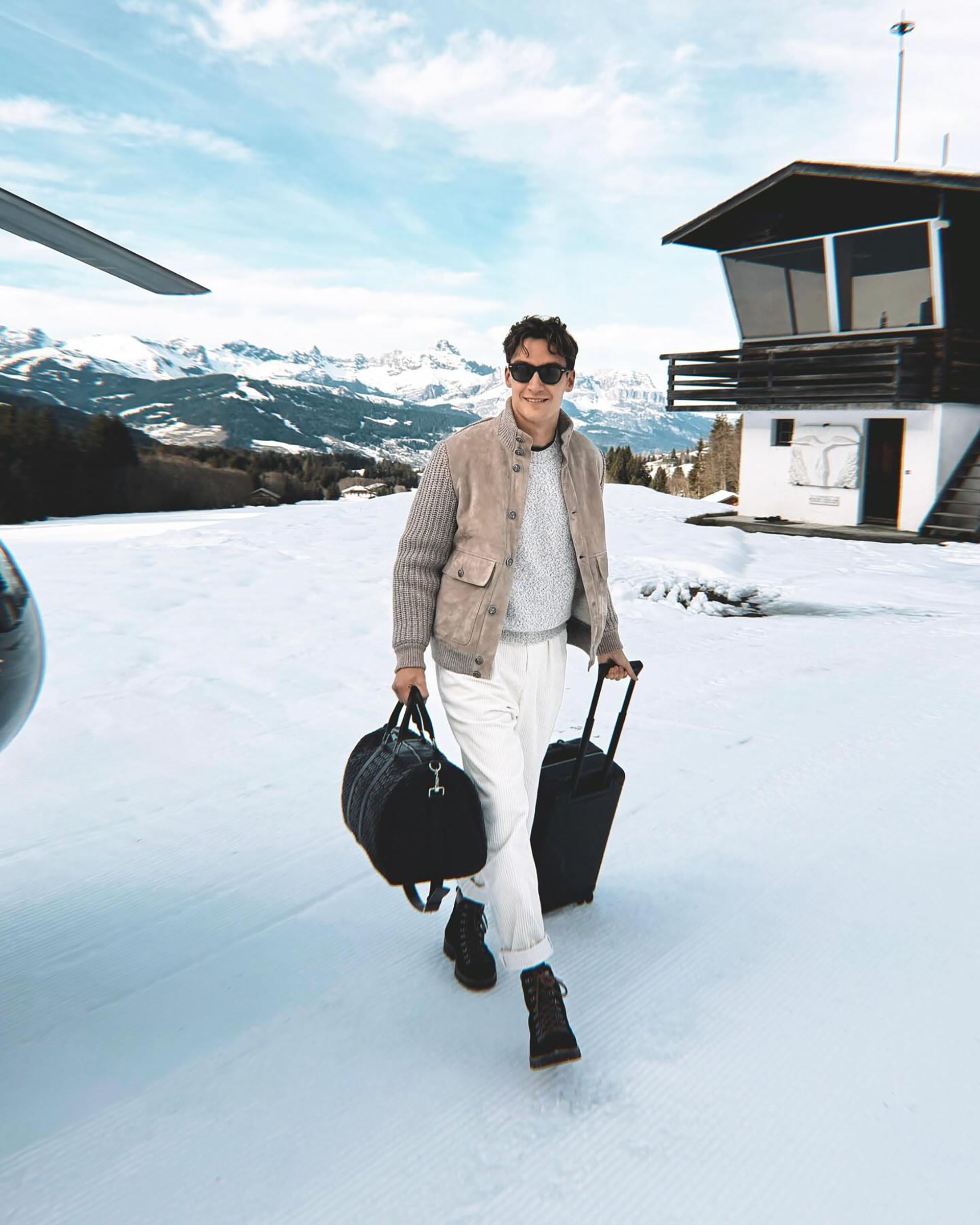 Russell optó por la nieve para sus días de descanso (Instagram)