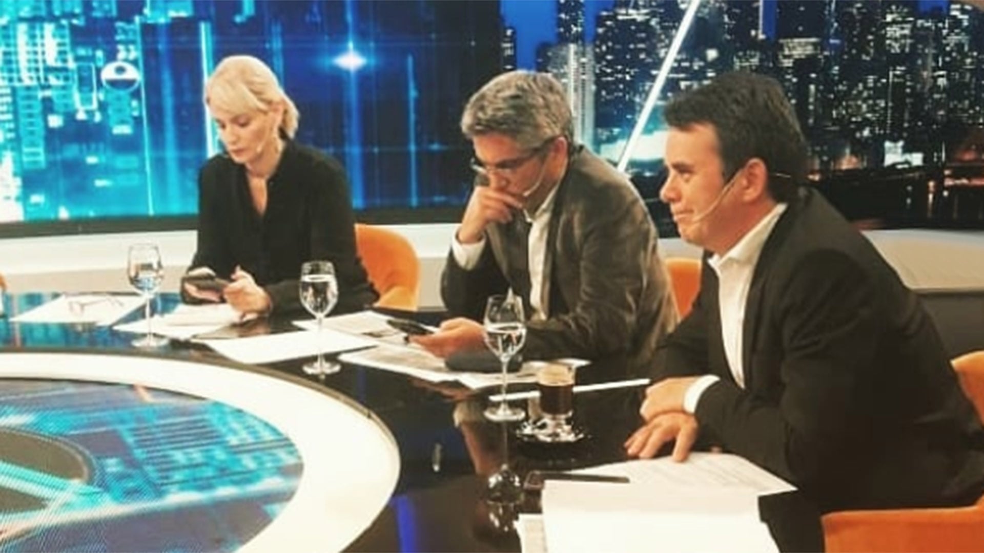 Romina Manguel, Maxi Montenegro y Tato Young, en una emisión de 