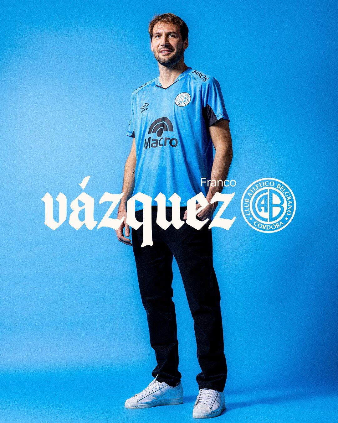 Belgrano repatrió a Franco Mudo Vázquez y el futbolista de 36 años surgido de las Inferiores del Pirata firmó contrato hasta diciembre de 2027 (Crédito: @Belgrano)