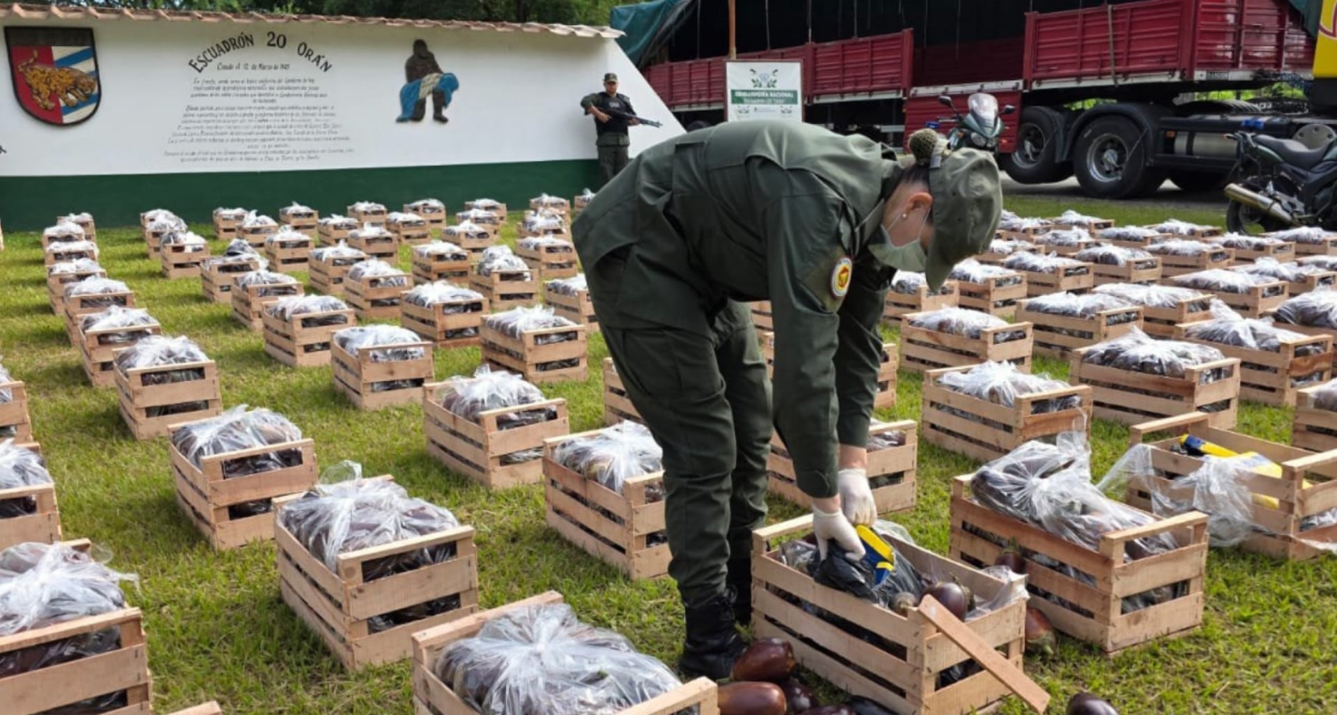 Gendarmería secuestró 31 kilos de cocaína ocultas en cajones de berenjenas (GNA)