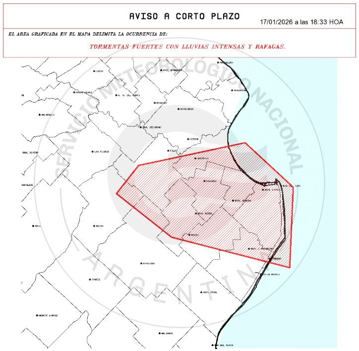 Las autoridades recomendaron a la población evitar salir, limpiar desagües y asegurar objetos ante el riesgo de tormentas fuertes y lluvias intensas en la región