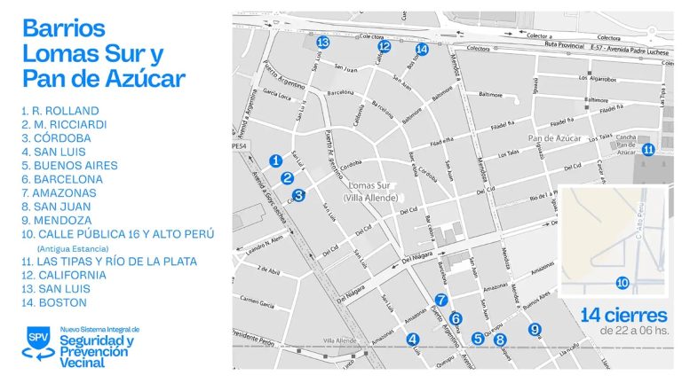 Una ciudad de Córdoba cerrará calles por las noches para combatir la inseguridad