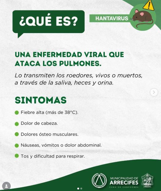El municipio de Arrecifes informó la muerte de una mujer por hantavirus y dio recomendaciones de salud 