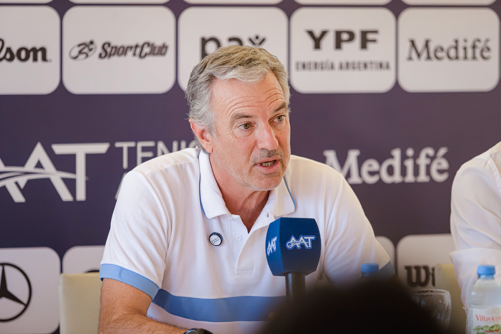 Javier Frana en la conferencia en el Tenis Club Argentino, hace dos semanas (Foto: Prensa AAT)