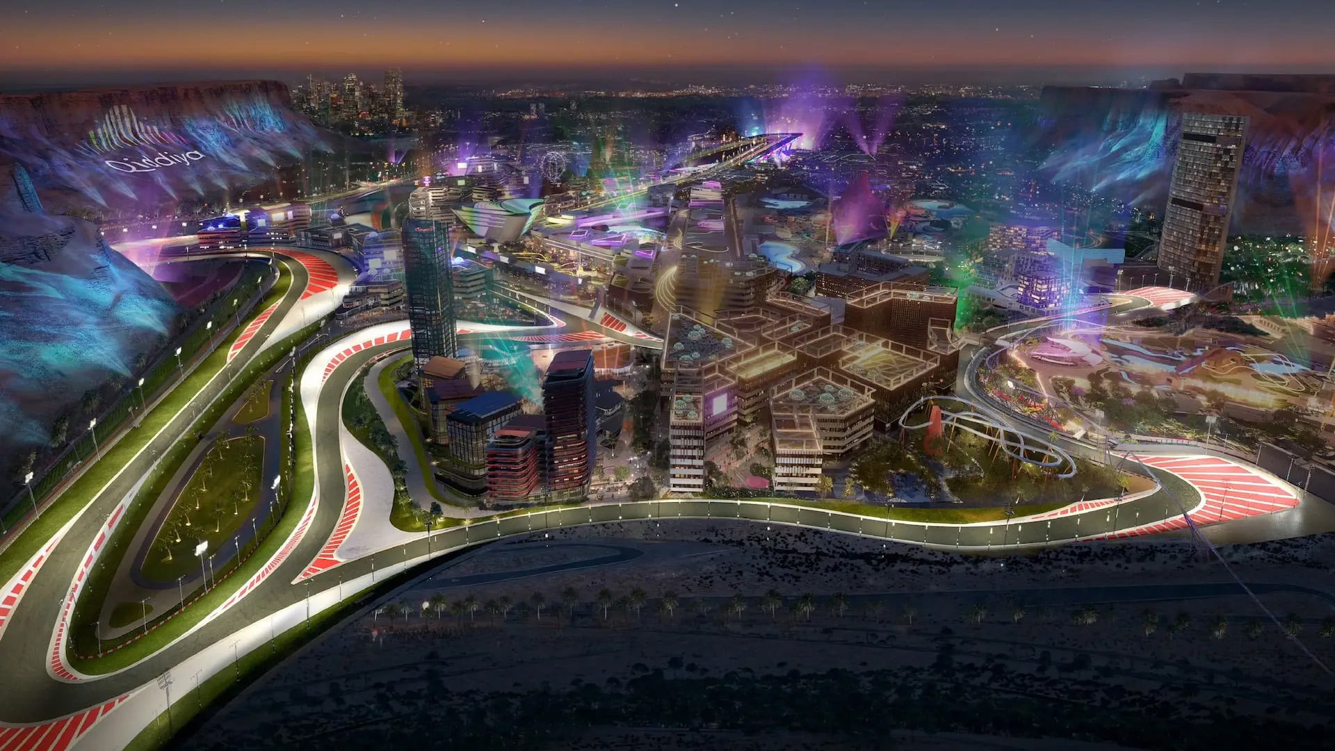 Panorámica de lo que sería el Speed Park Track con el resto de la ciudad