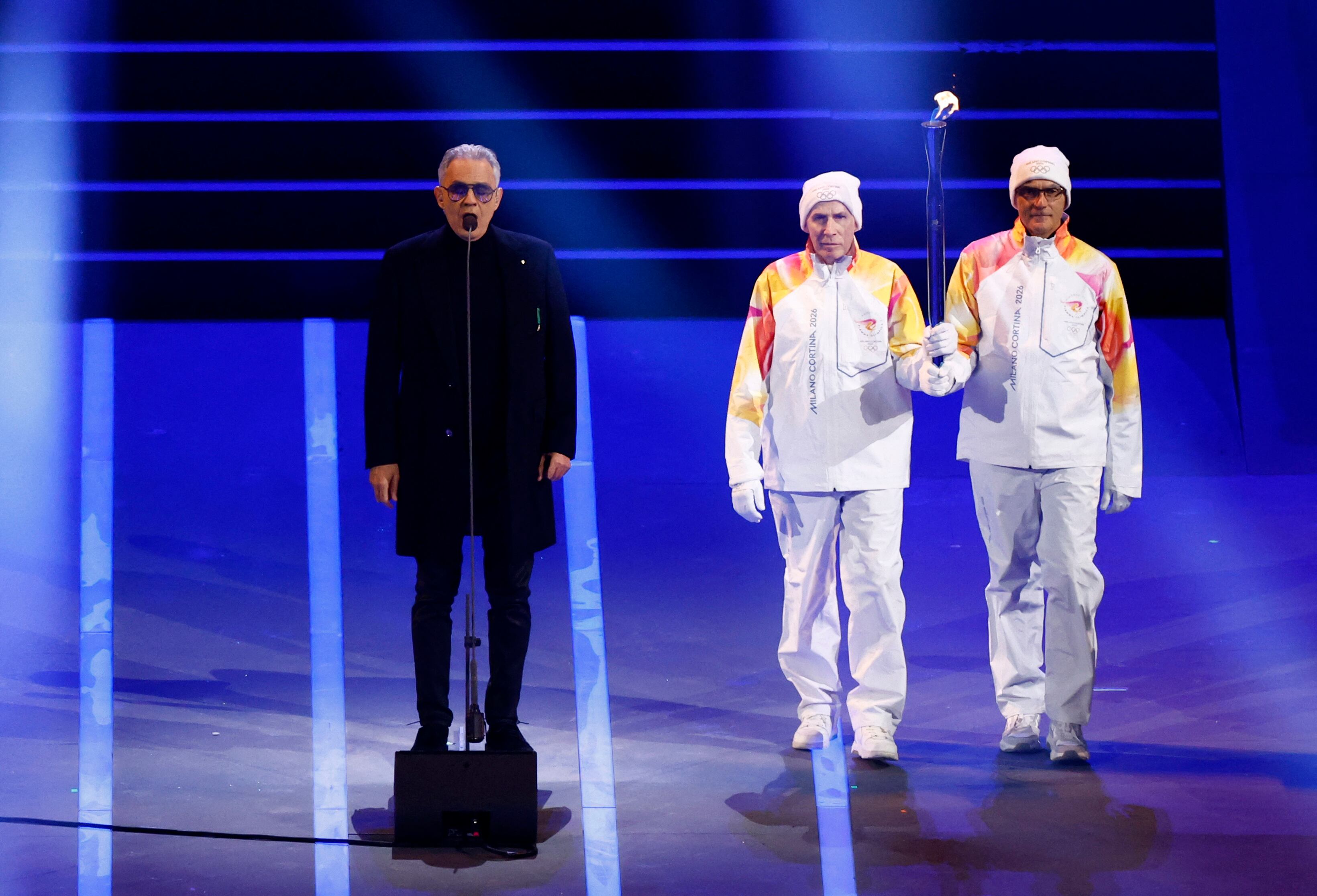 El reconocido cantante, Andrea Bocelli, protagonizó un emotivo momento para la aparición de la antorcha olímpica