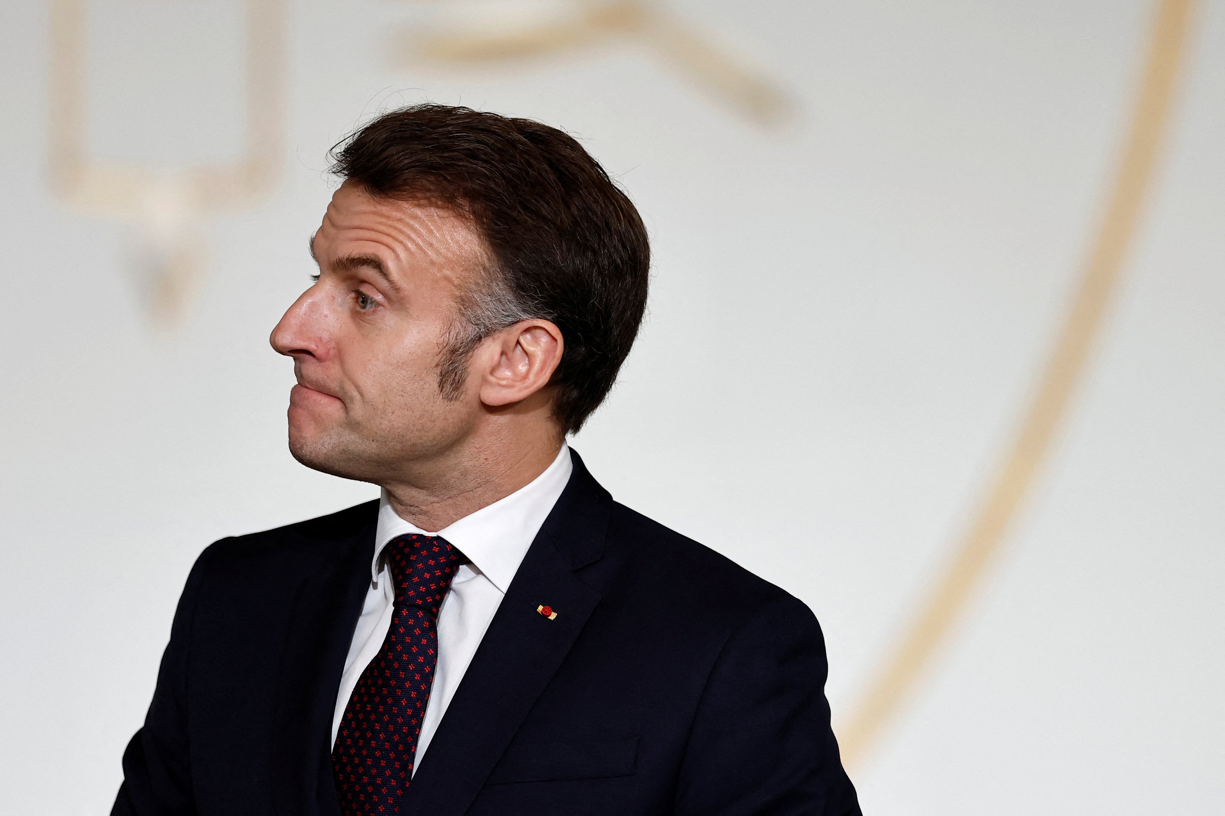 Emmanuel Macron durante un reciente encuentro con estudiantdel programa