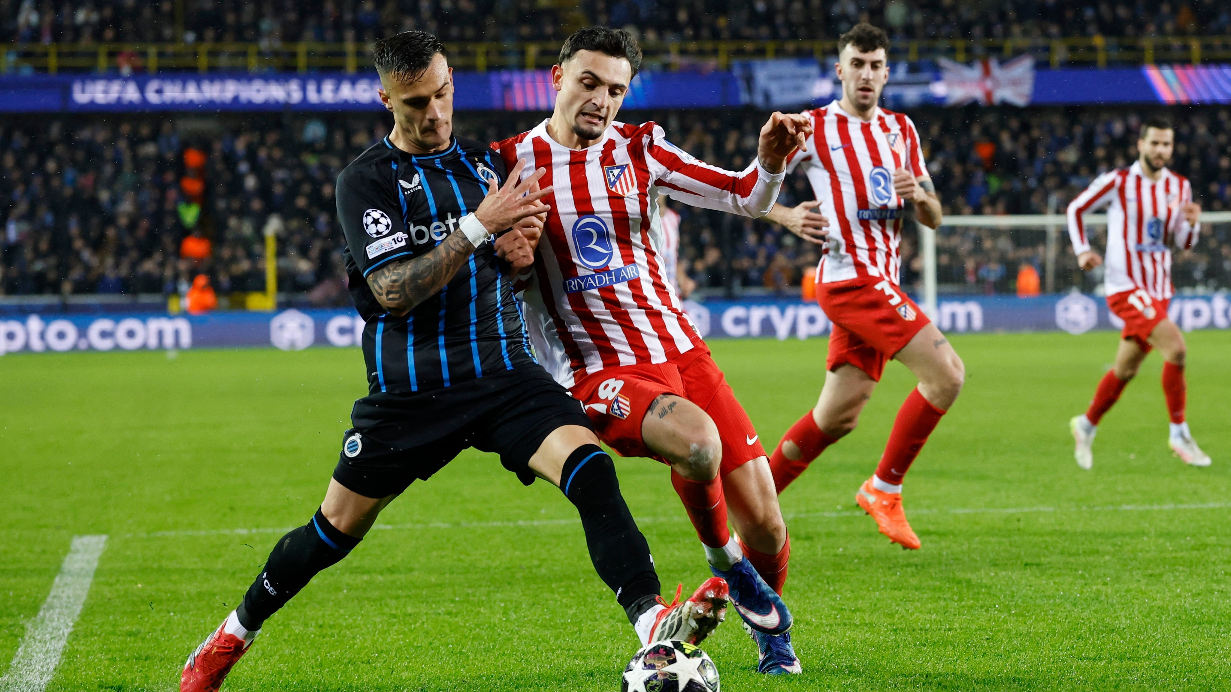 El partido de Champions entre el Brujas y el Atlético de Madrid (REUTERS/Maurice Van Steen)