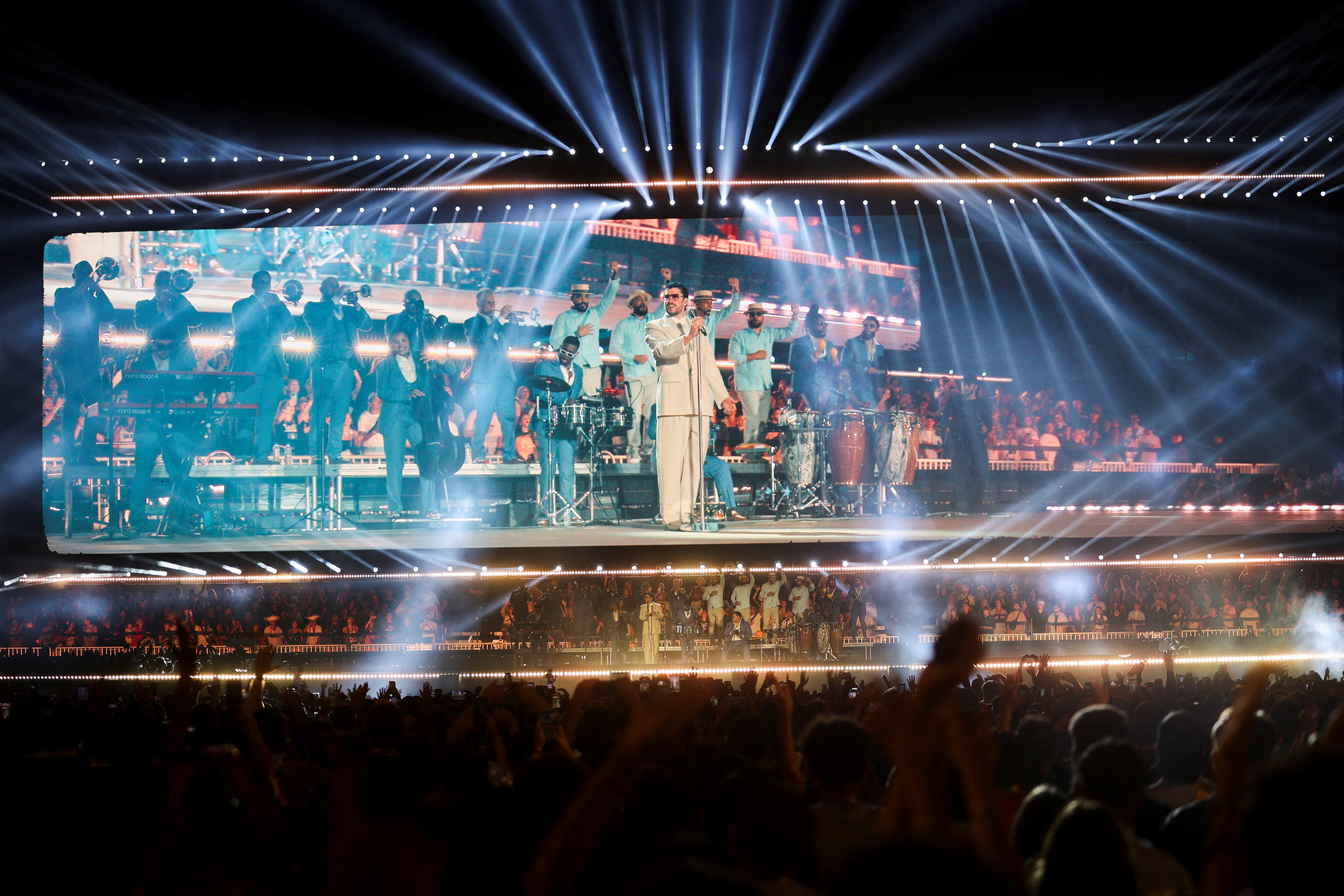“Callaíta” fue uno de los hits que más fuerte retumbó en las tres jornadas en el Monumental (REUTERS/Tomas Cuesta)