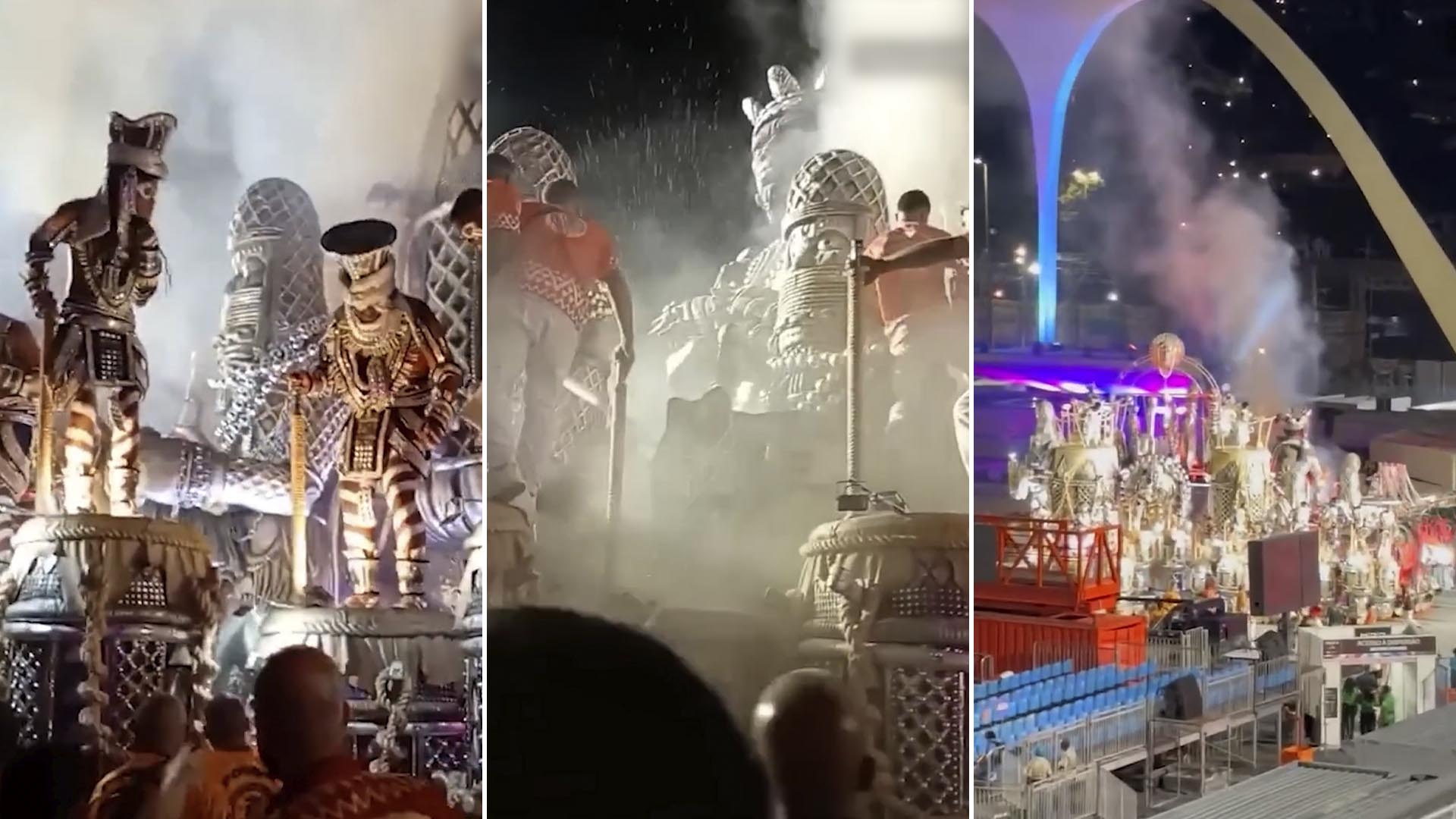 Un accidente que involucró una carroza alegórica en el Sambódromo de Río de Janeiro dejó al menos dos heridos durante el desfile de Carnaval.