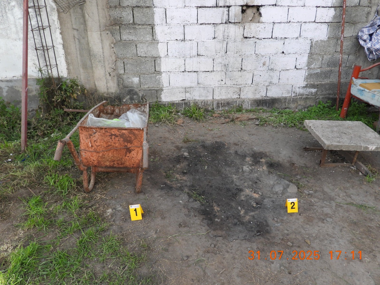 La carretilla con la que sospechan que Matías Jurado movía los restos