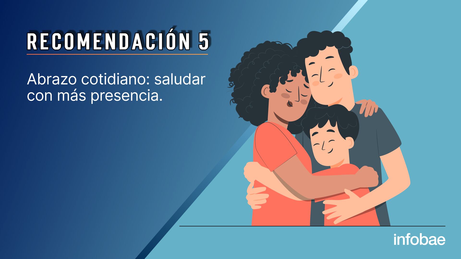 Cinco recomendaciones para aprovechar los beneficios del abrazo en la salud emocional