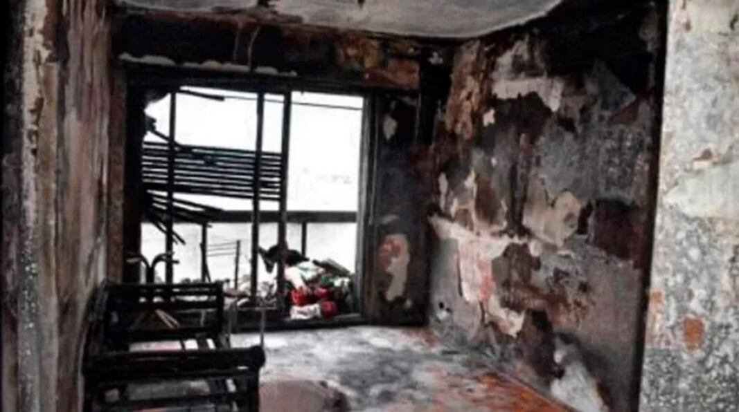 Así quedó el departamento de Pettinato después del incendio