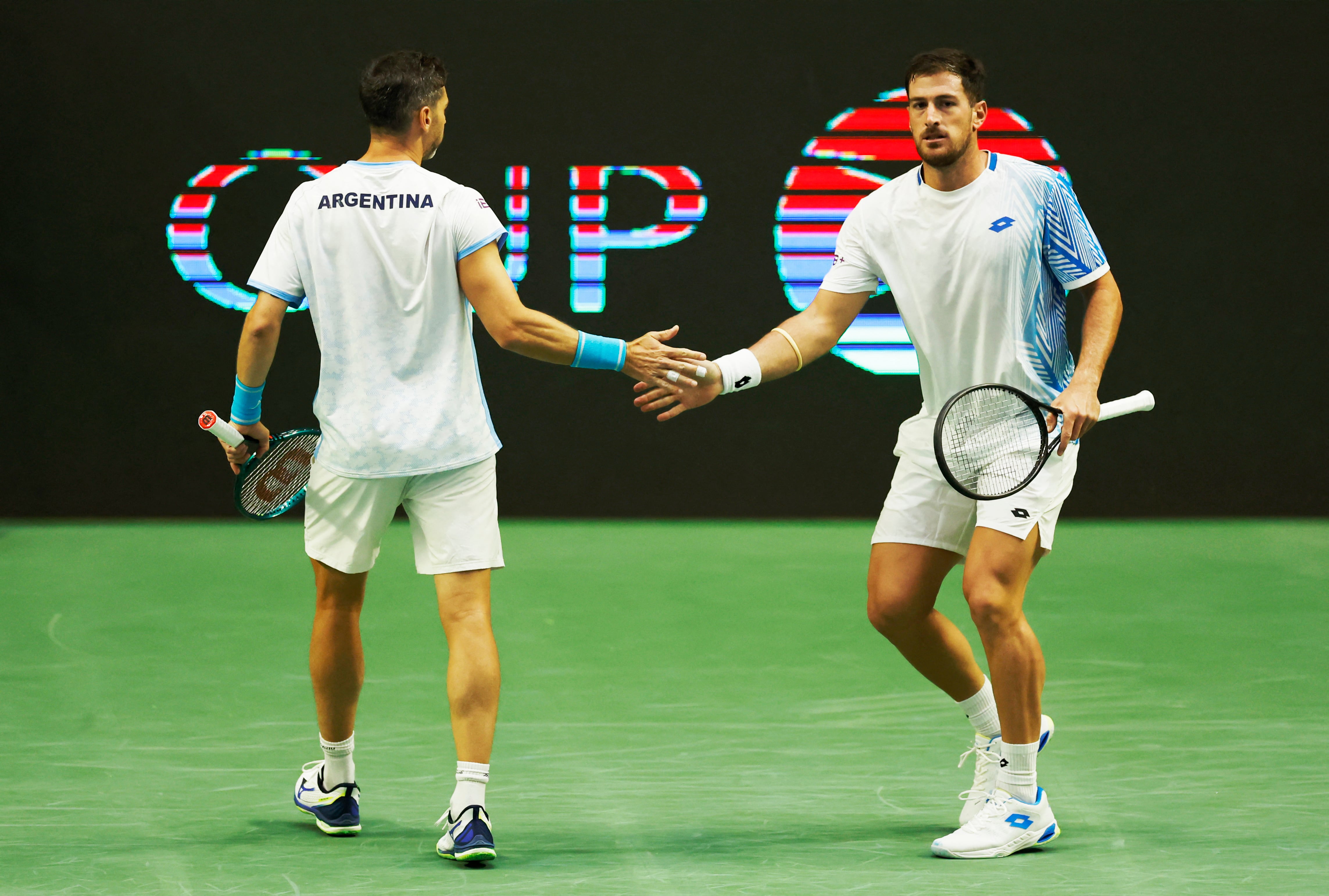 Guido Andreozzi y Federico Gómez, pareja de dobles de Argentina (Crédito: REUTERS/Kim Soo-Hyeon)