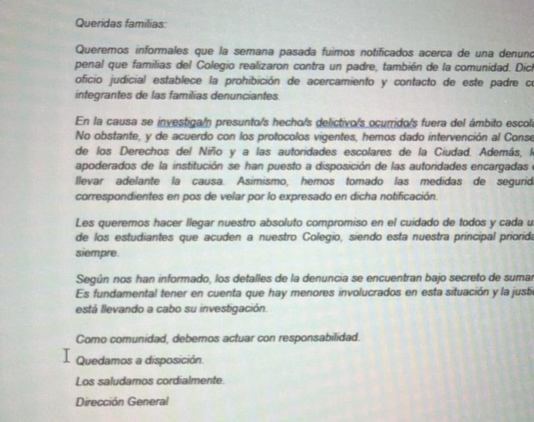 El comunicado que mandaron desde Palermo Chico a la comunidad educativa a un mes de las denuncias contra Marcelo Porcel
