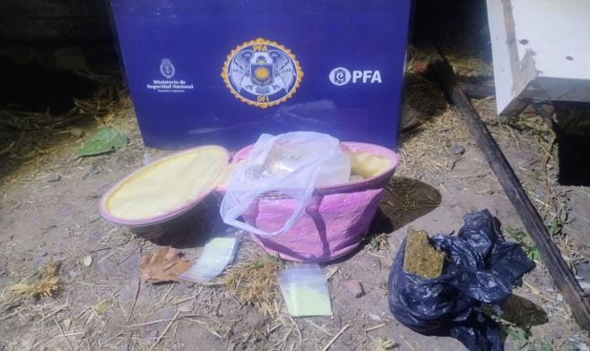 Agentes de la Policía Federal Argentina (PFA) incautaron un considerable cargamento de marihuana prensada y otras sustancias ilícitas durante un operativo (Foto: Policía bonaerense)