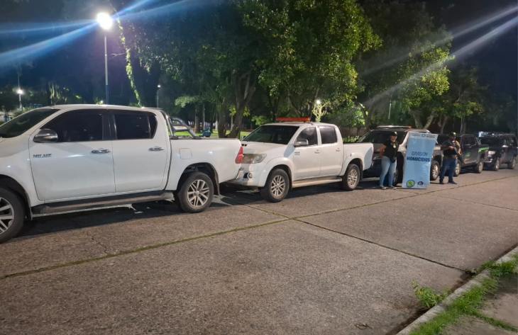 Las camionetas que secuestraron de la empresa del ex militar