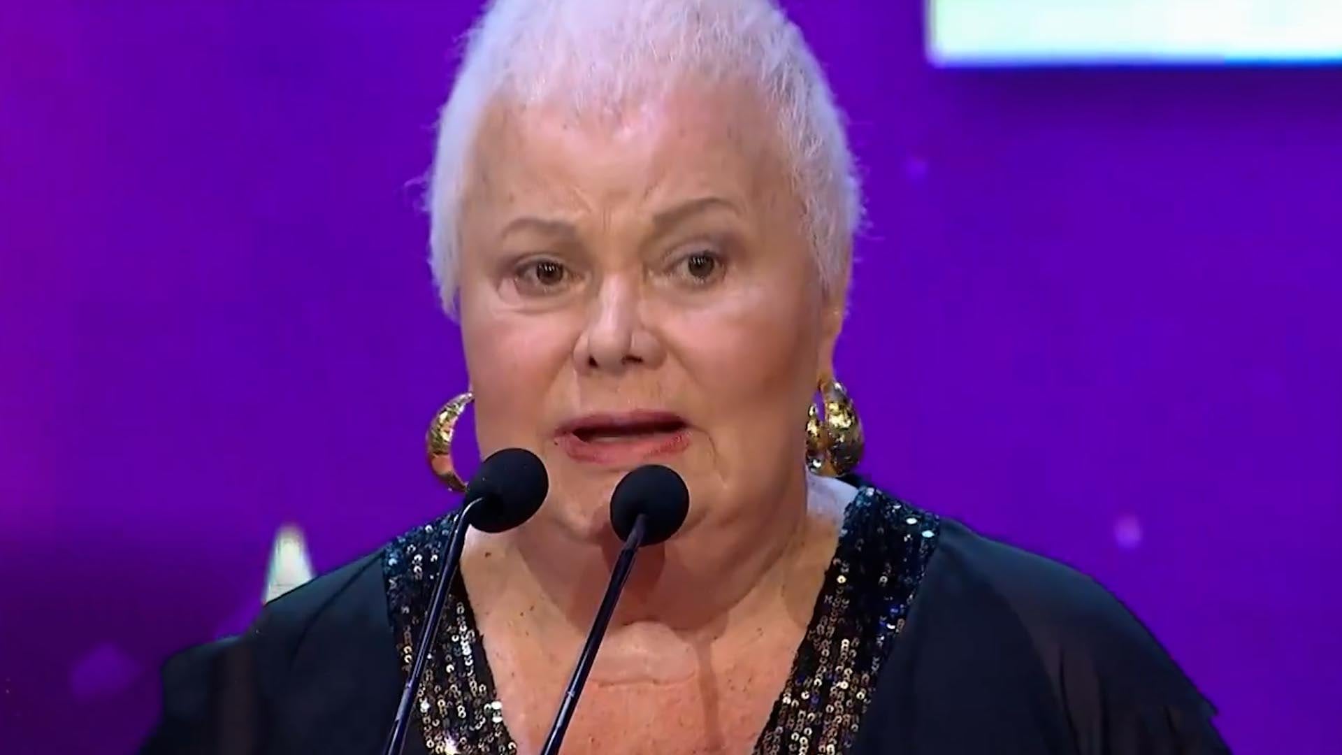 Marta González fue distinguida en los últimos Martín Fierro (Captura de video)