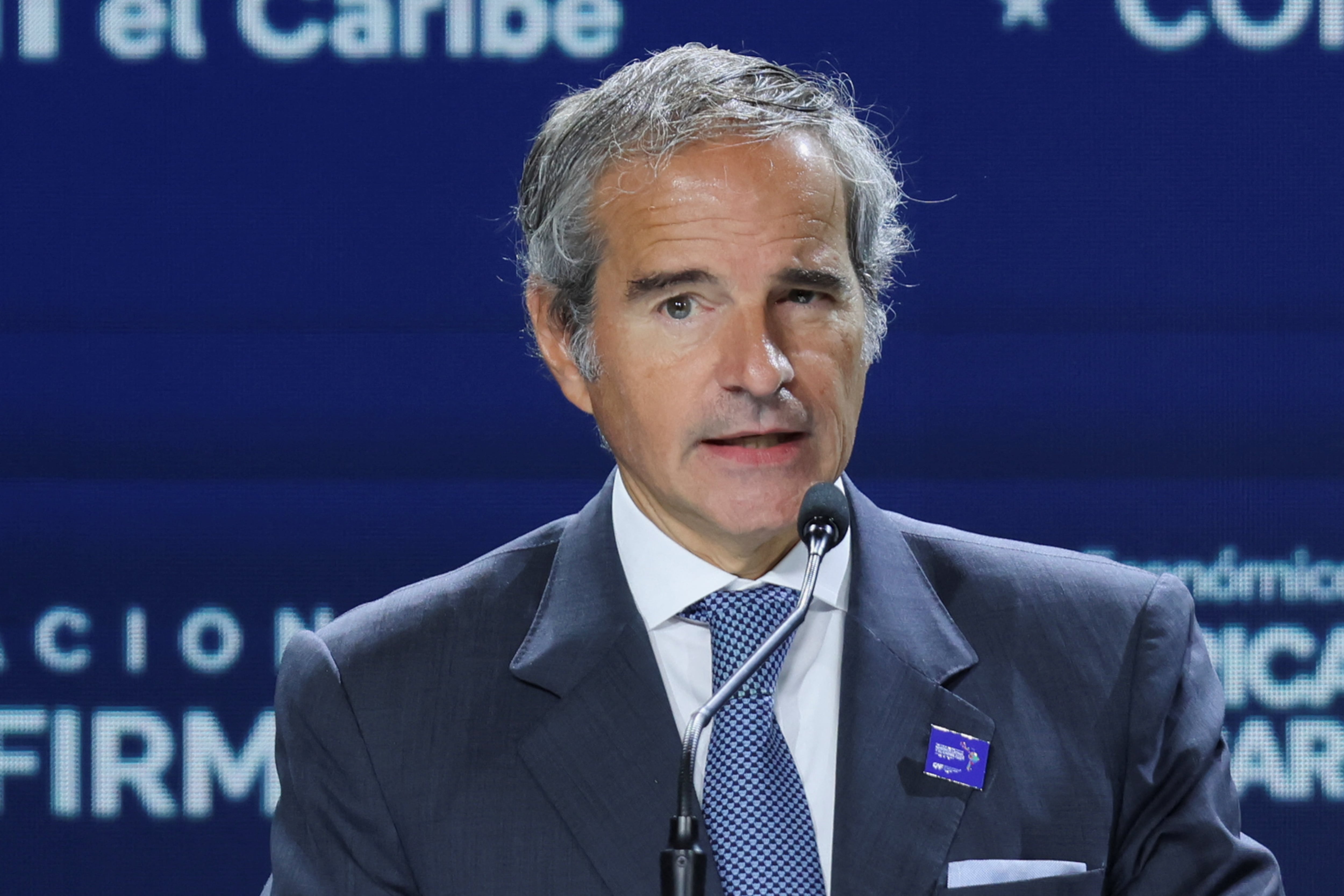 El Director General del Organismo Internacional de Energía Atómica (OIEA), Rafael Mariano Grossi, pronuncia un discurso durante el Foro Económico Internacional América Latina y el Caribe 2026, en la Ciudad de Panamá, Panamá, el 28 de enero de 2026. REUTERS/Aris Martinez