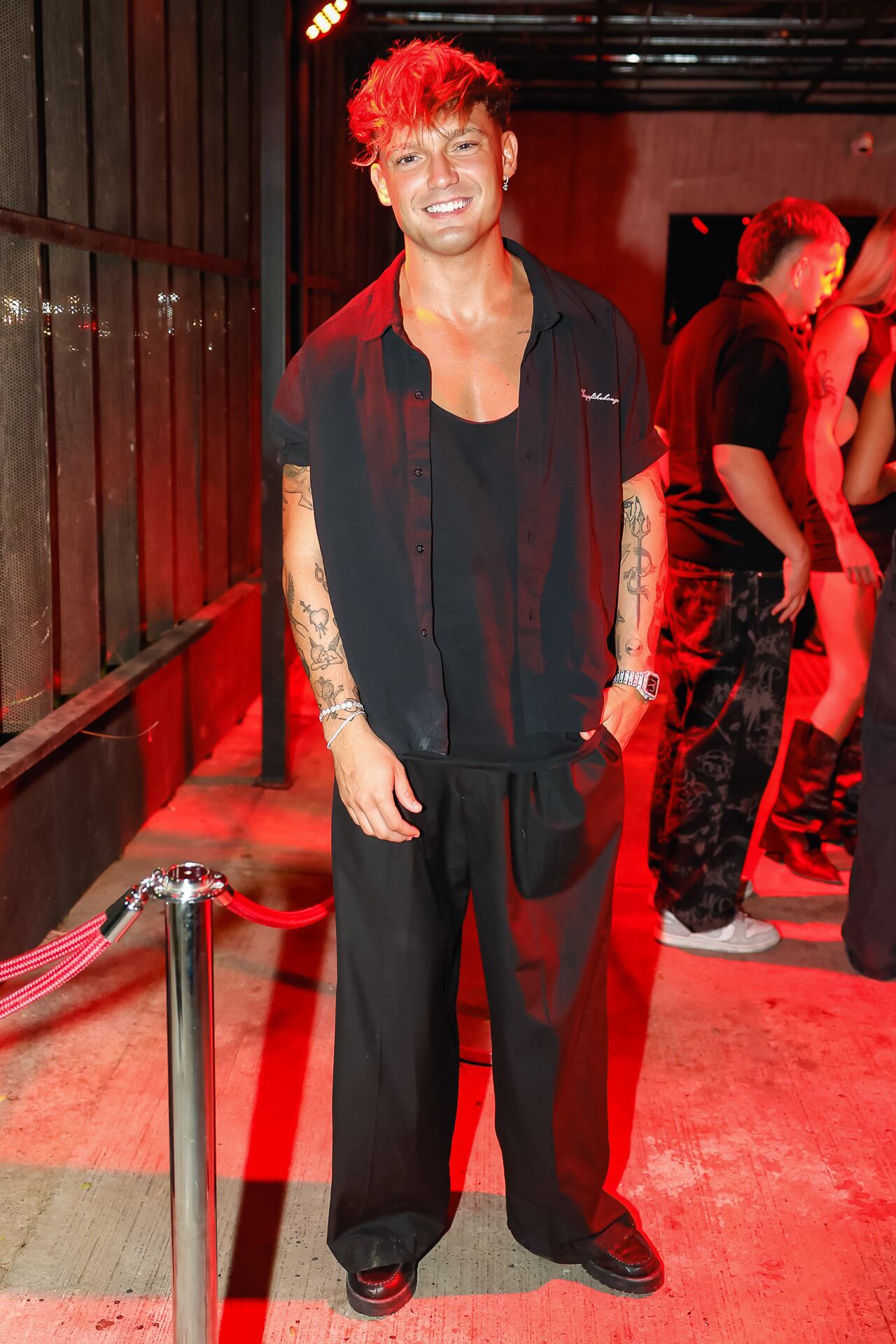 Fiel a su estilo, Ian Lucas se mostró sonriente y alegre en la fiesta