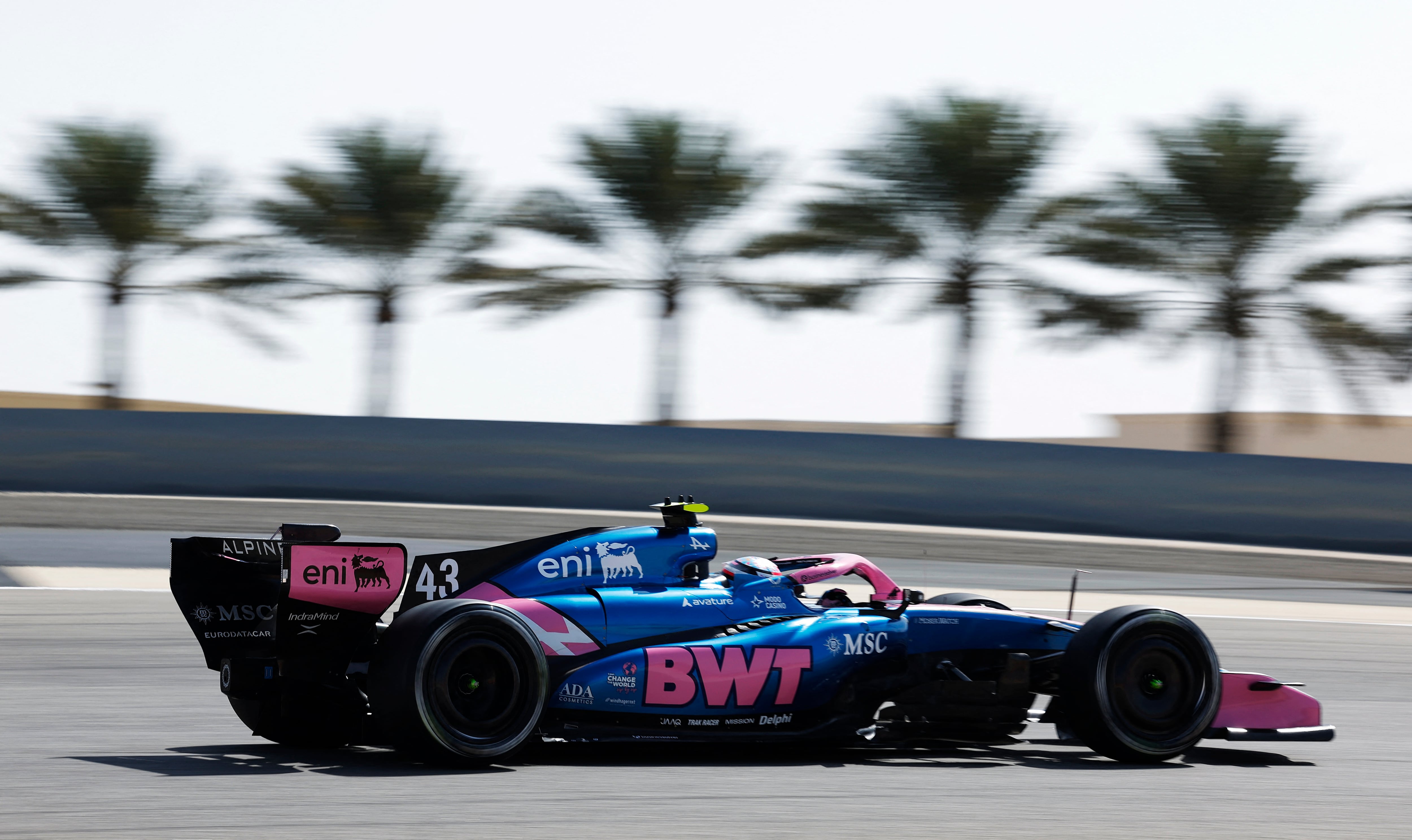 Franco Colapinto en el primer día de acción en los test en Bahréin (REUTERS/Hamad I Mohammed)