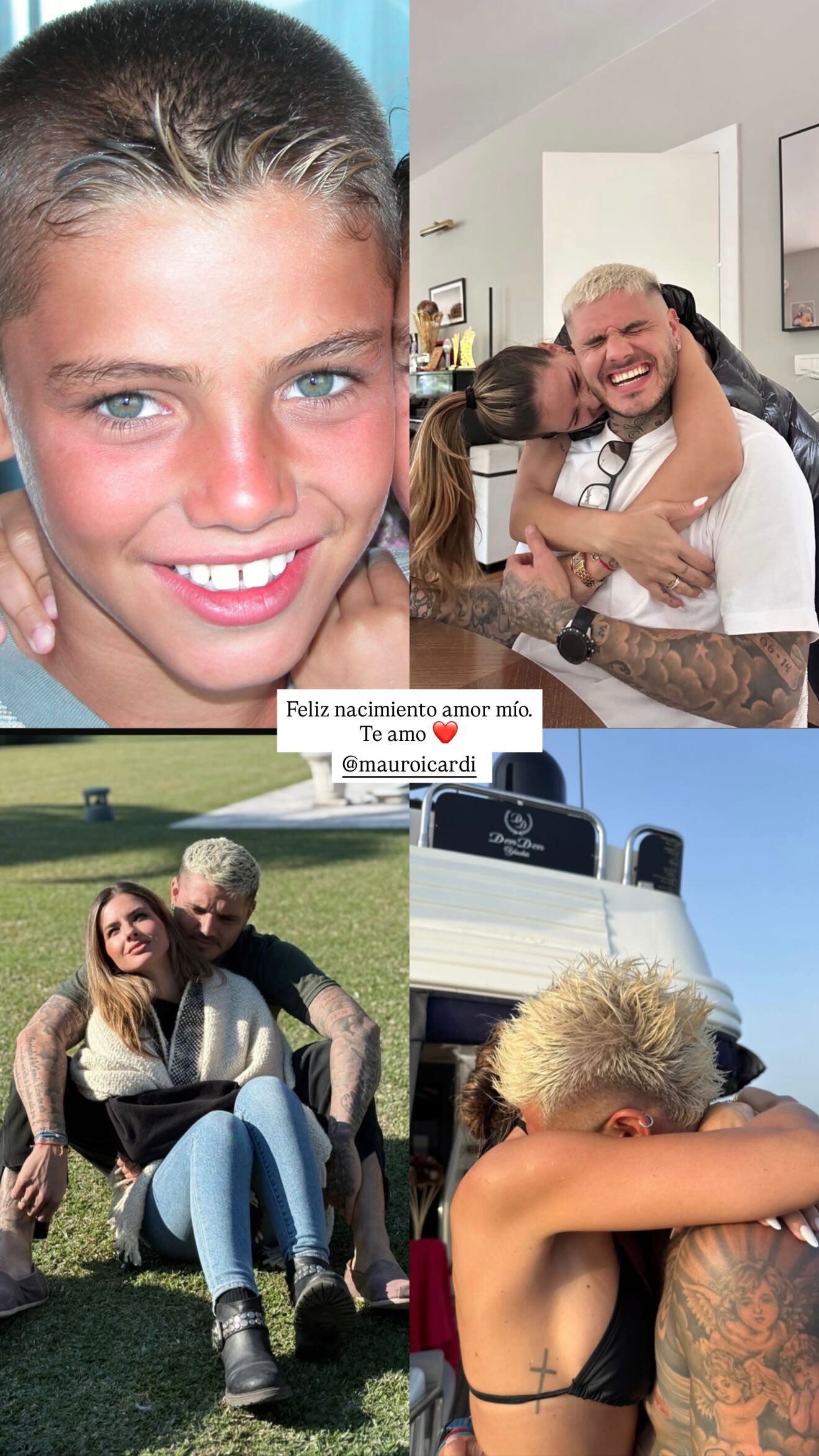 Collage amoroso, y un Mauro chiquito, de cuando el rapé con jopo estaba de mora...