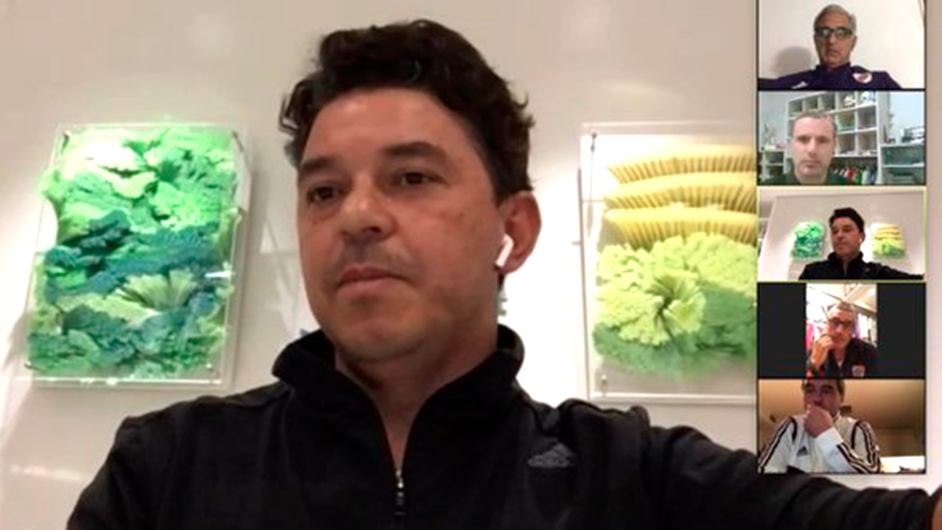 Marcelo Gallardo, orador en una de las videoconferencias con los jugadores y entrenadores de divisiones inferiores (@RiverPlate)