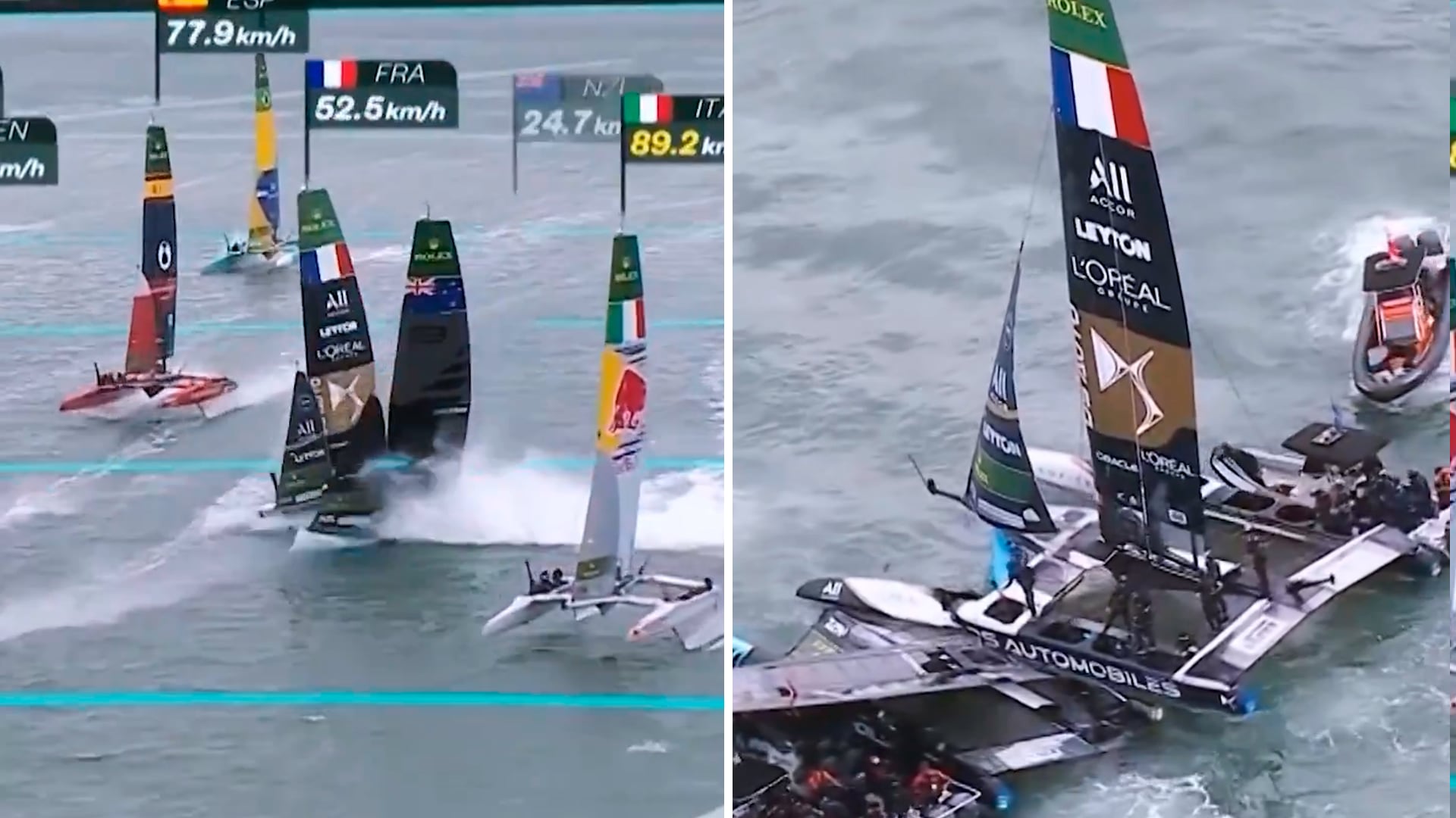 Todo sucedió en la jornada inaugural de carreras de SailGP en Auckland