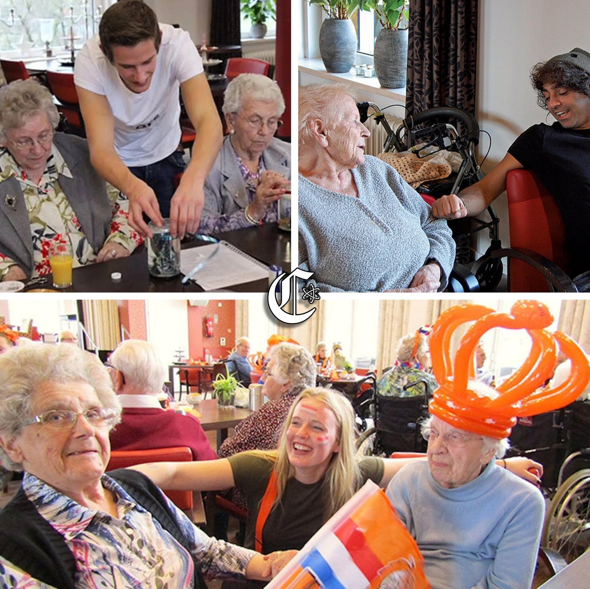 Convivencia de jóvenes y adultos mayores en el hogar Humanitas en Deventer, Países Bajos