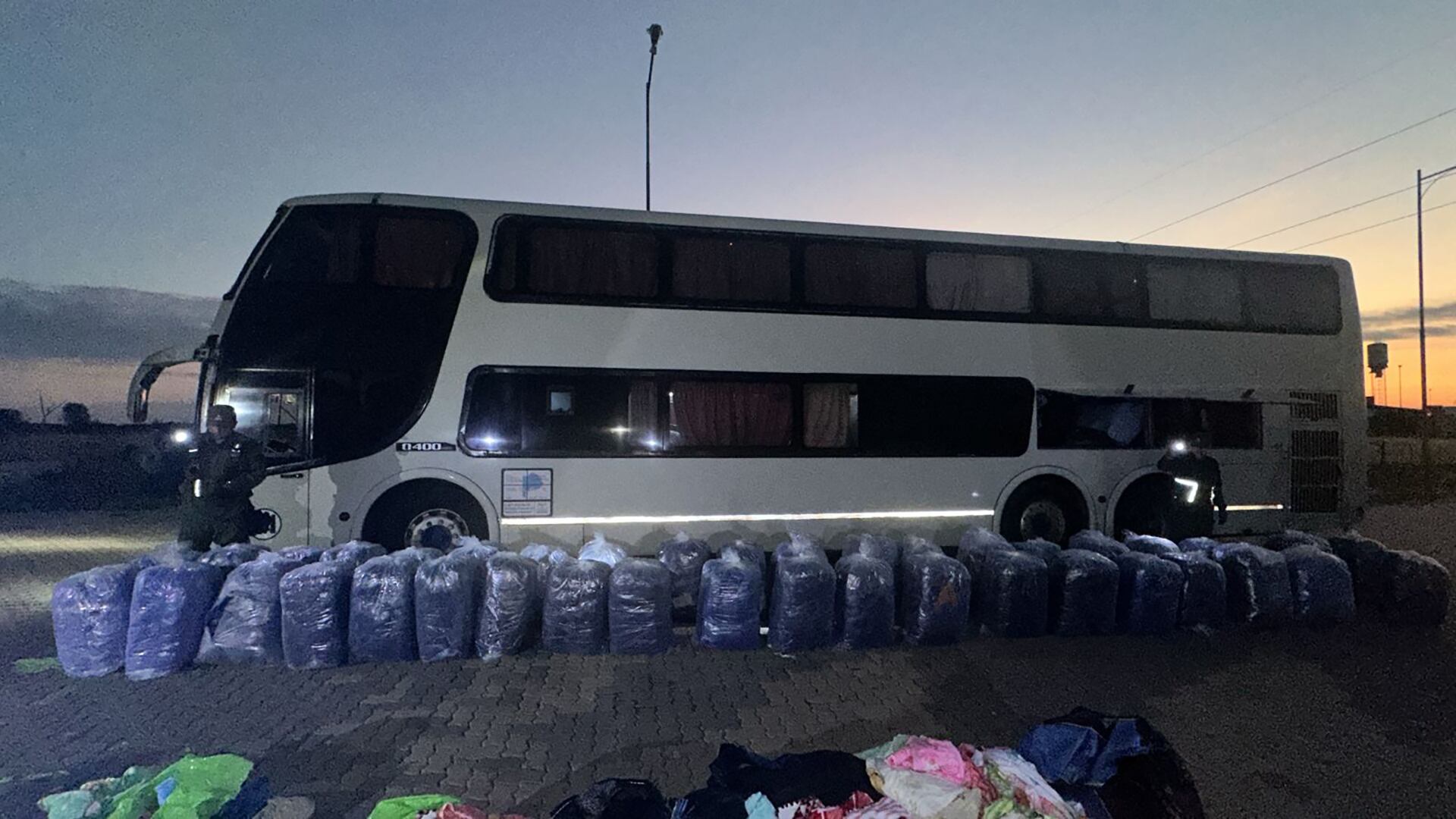 El cargamento era transportado en un micro de larga distancia 