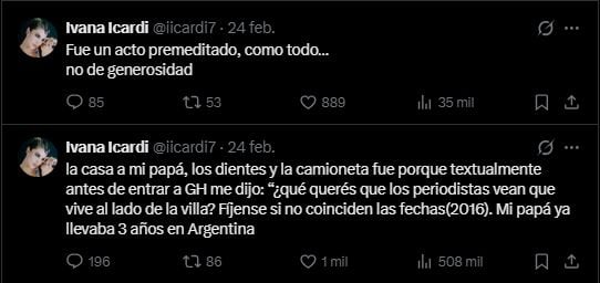 Ivana Icardi califica el accionar de Wanda Nara como ‘limpieza de imagen’ y niega que se trate de un acto genuino de generosidad familiar (X)
