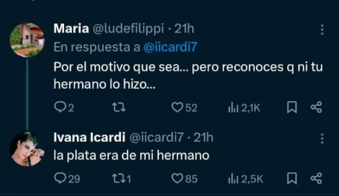 Frente a las críticas, Ivana Icardi defiende sus dichos y acusa a Wanda Nara de ejercer violencia vicaria, argumentando que solo relató hechos concretos (X)