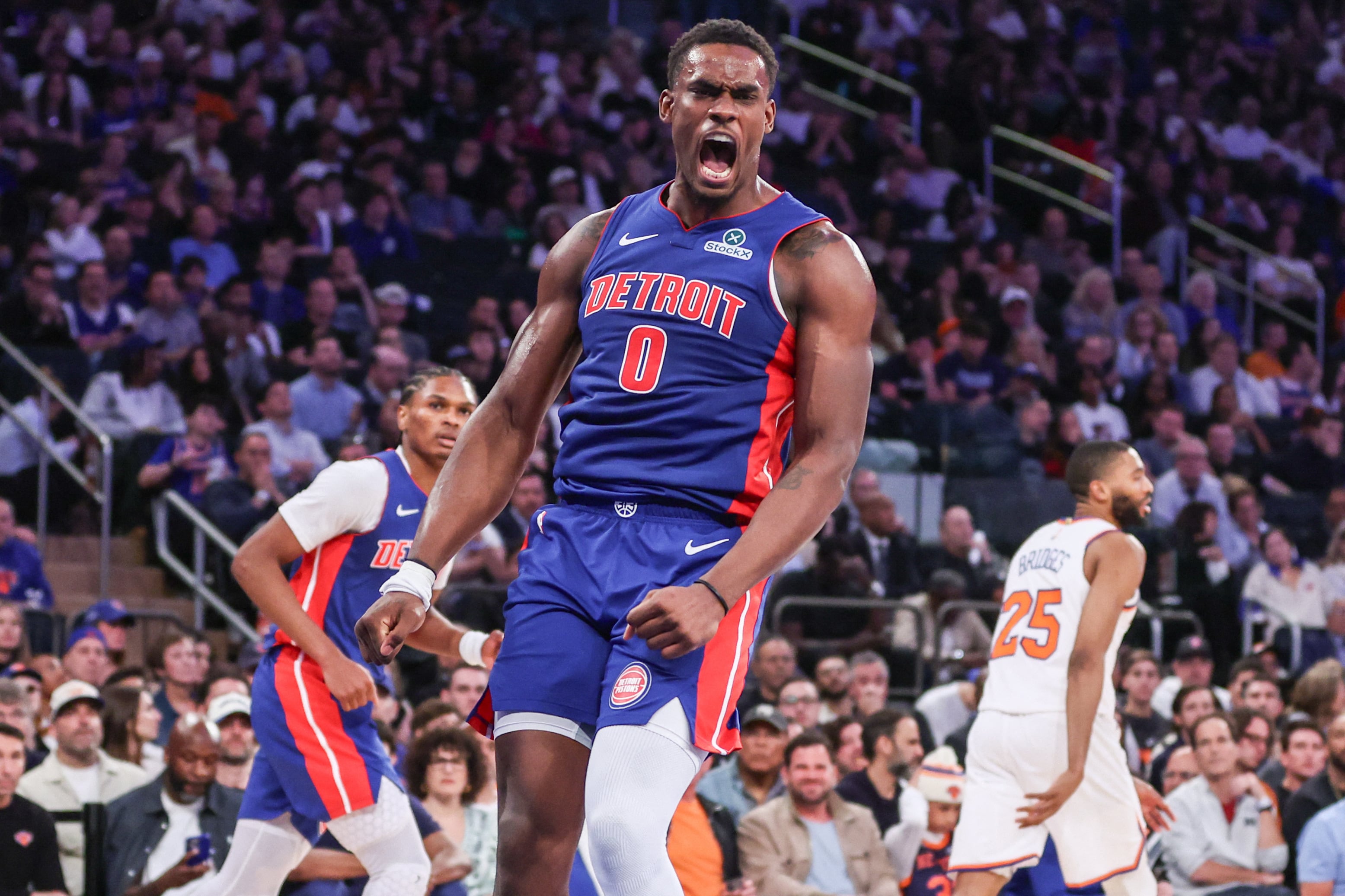 Jalen Duren lidera el resurgir de los Detroit Pistons en la temporada 2025-2026 de la NBA con actuaciones destacadas (Mandatory Credit: Wendell Cruz-Imagn Images)