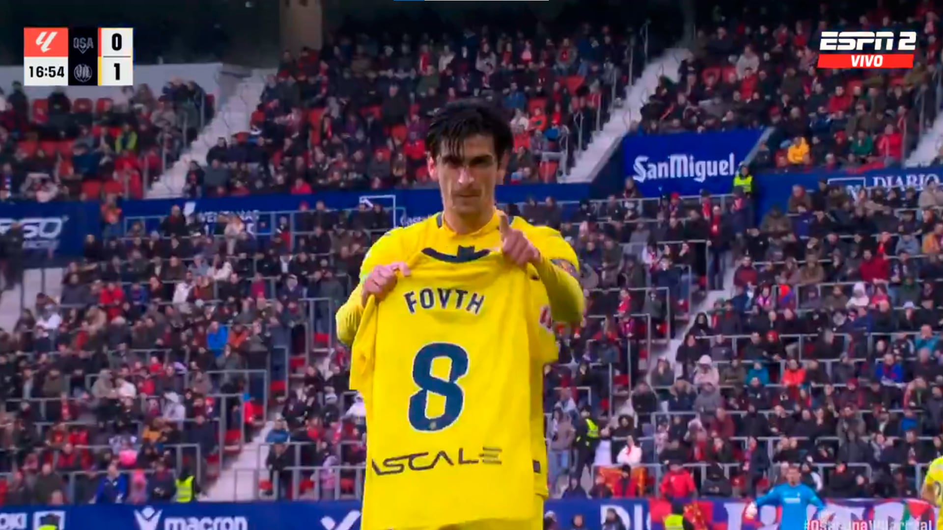 Gerard Moreno le dedicó el gol del Villarreal a su compañero lesionado Juan Foyth (Captura de video)