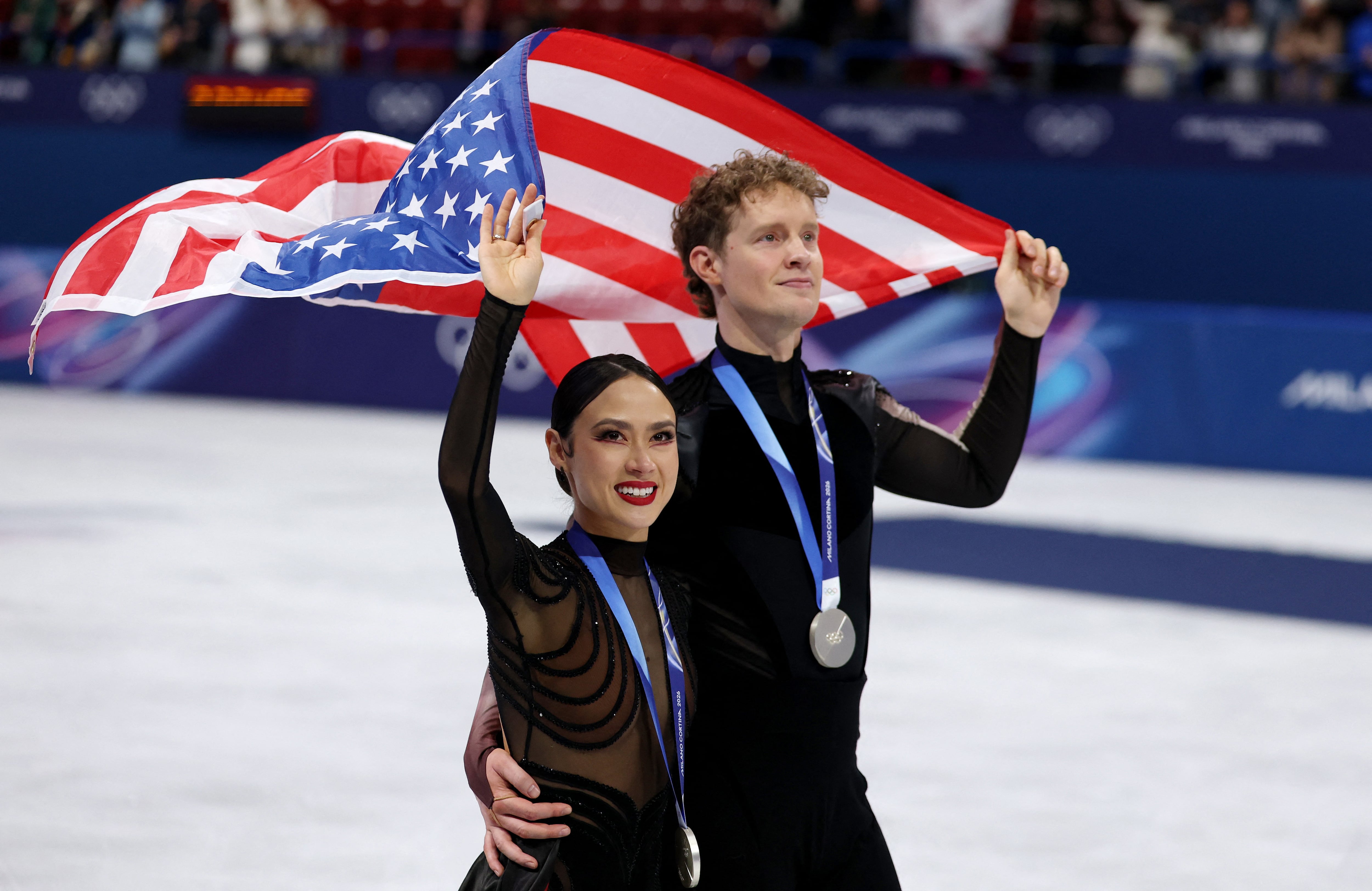 Madison Chock y Evan Bates se quedaron con la plata a pesar de su mejor rutina, según los especialistas (REUTERS/Yara Nardi)