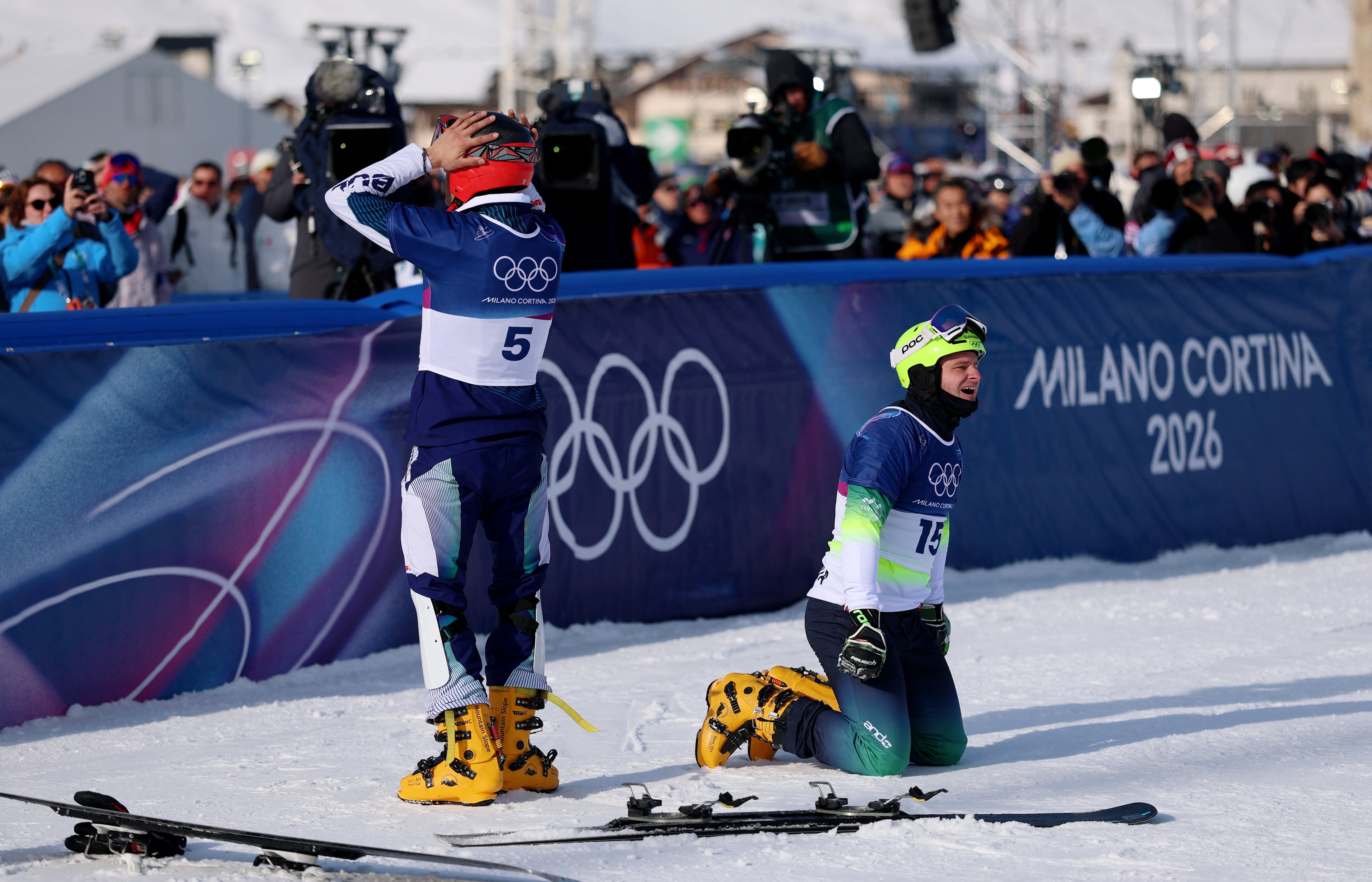 La reacción de Tervel Zamfirov y Tim Mastnak tras la dramática definición (REUTERS/Hannah Mckay)