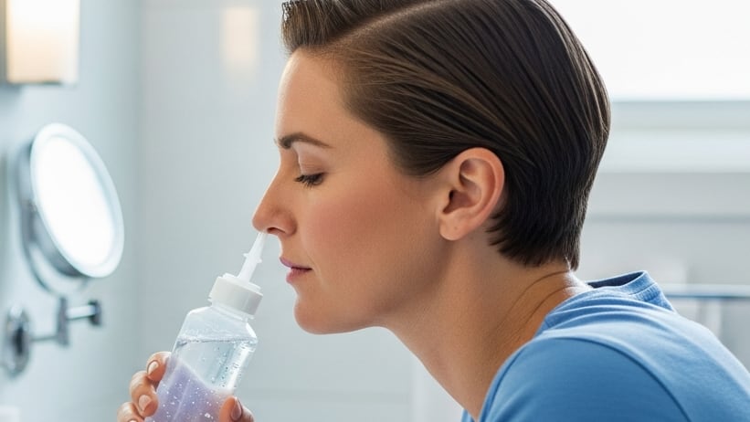 El lavado nasal con solución salina se afianza como una técnica popular para mejorar la salud respiratoria de forma accesible y no invasiva (Imagen Ilustrativa Infobae)